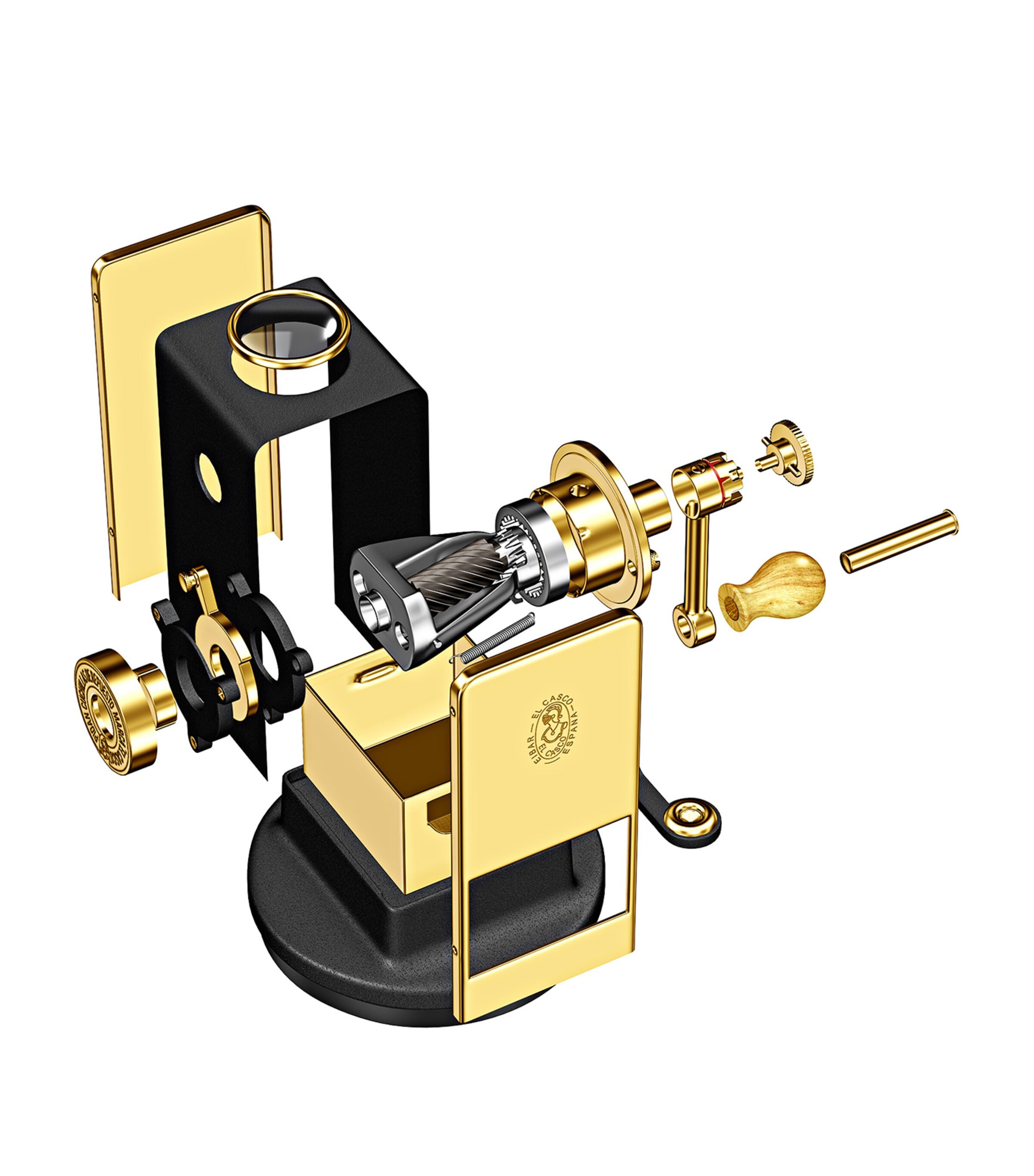 El Casco Lacquer and Gold-Plated Desk Pencil Sharpener Black/gold Image 3