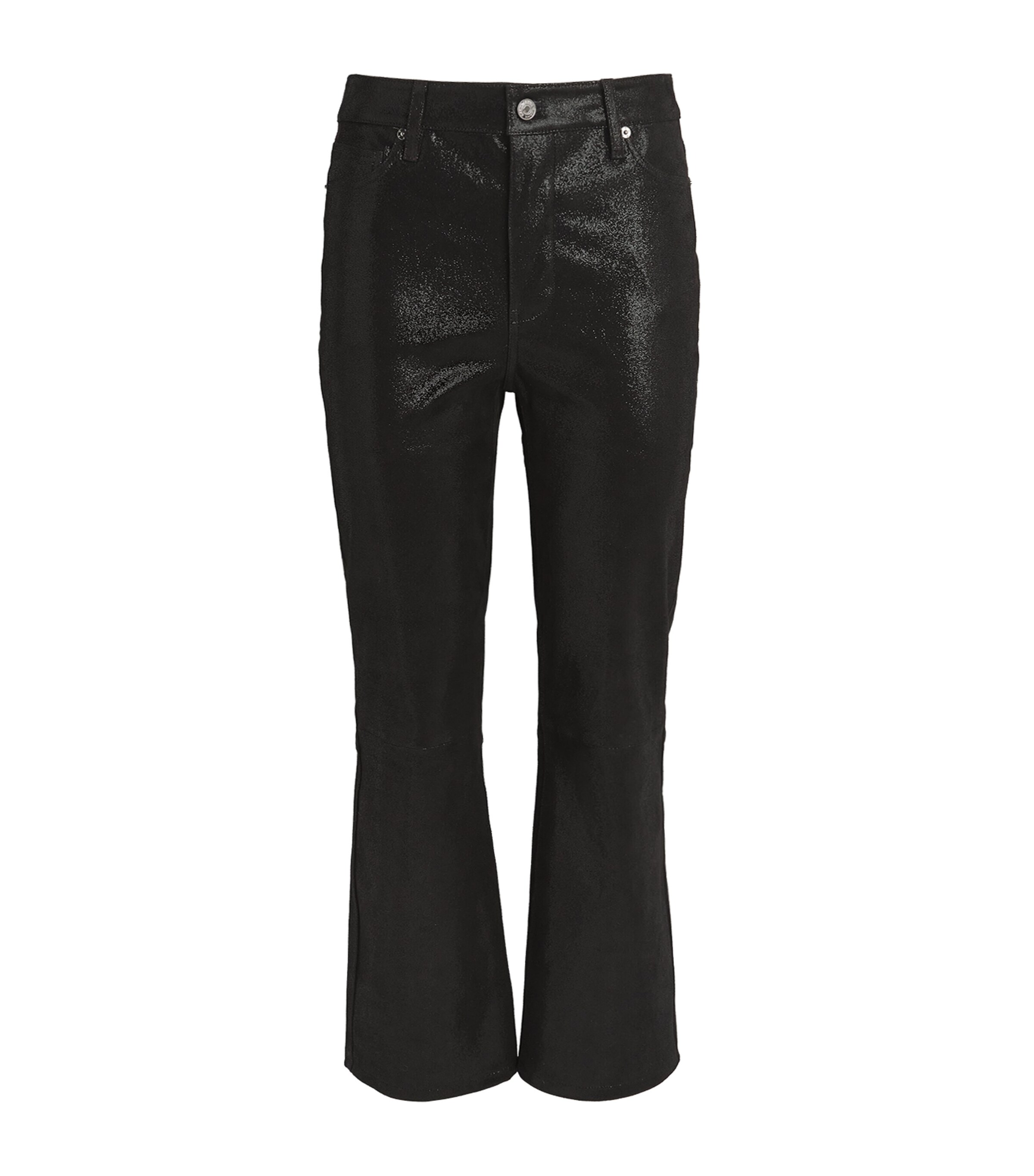 FRAME Womens Suede Le Crop Mini Boot Trousers Black Multi Image 1