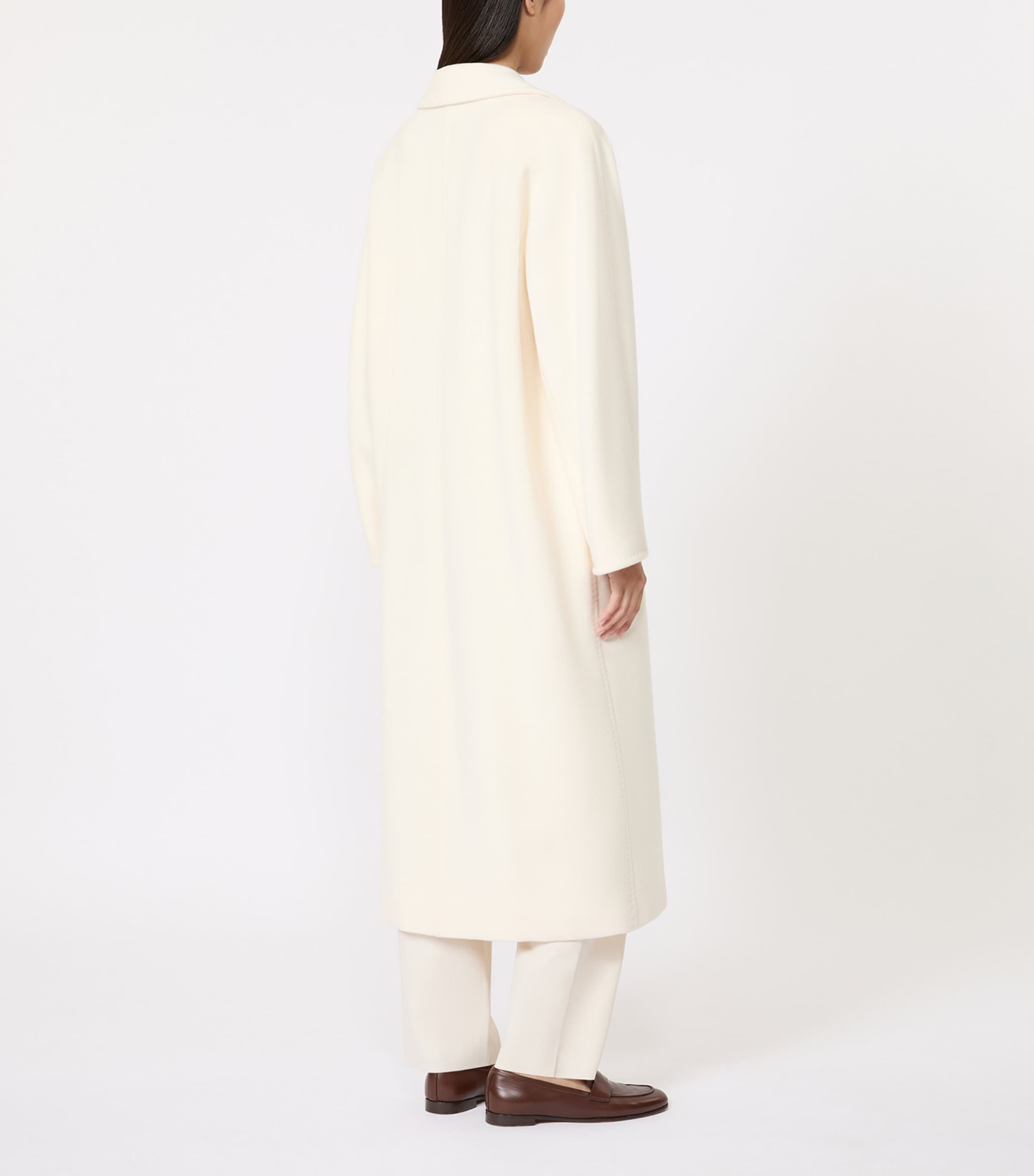 Max Mara Womens Virgin Wool-Cashmere Madame Icon Coat White Image 3