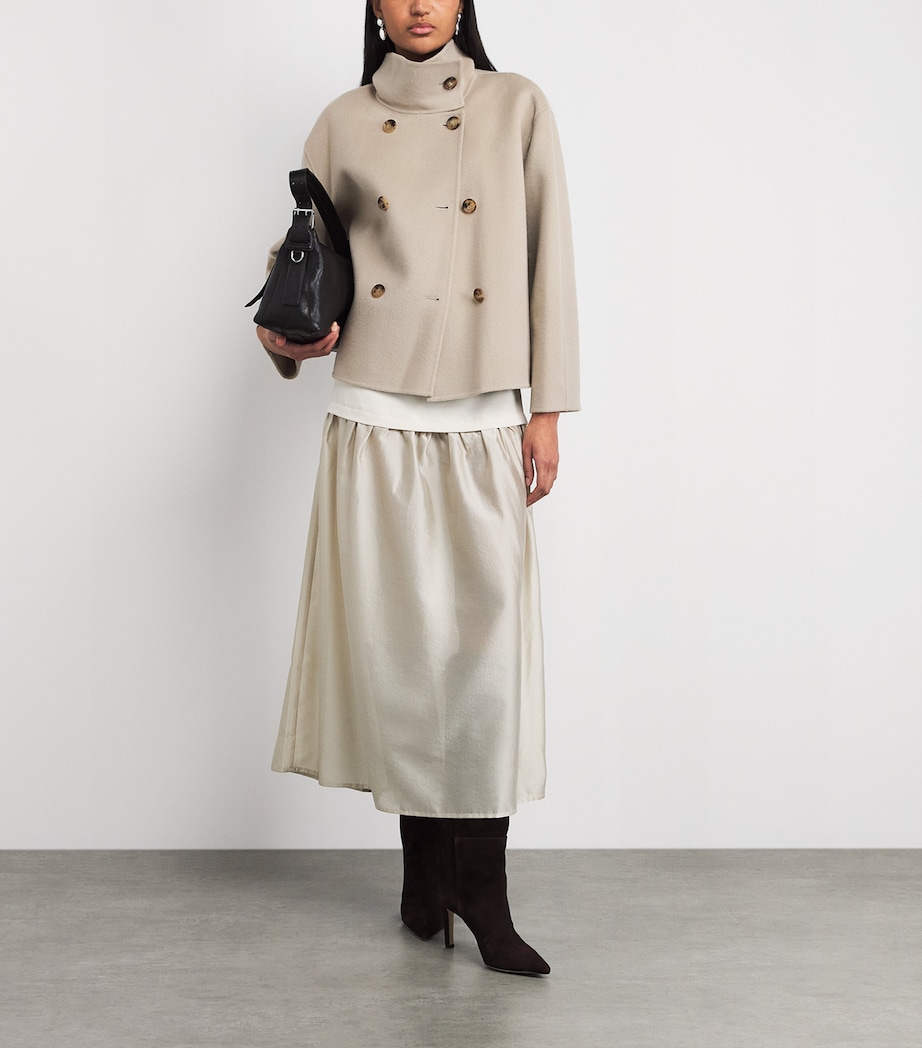 Stylein Womens Wool Tove Trench Coat Oyster Image 2