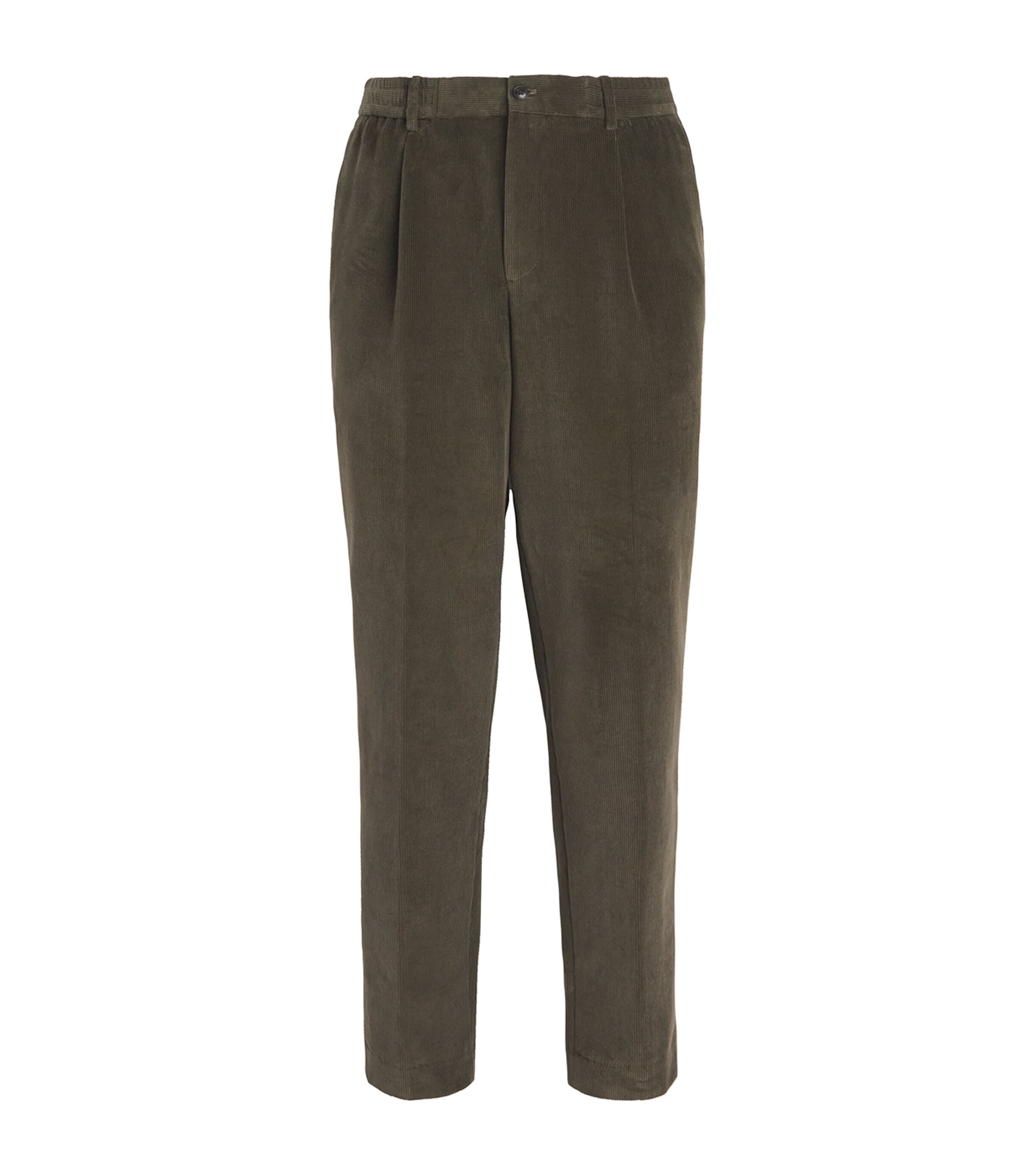 Barbour Mens Cotton-Blend Corduroy Wallington Trousers Olive Image 1
