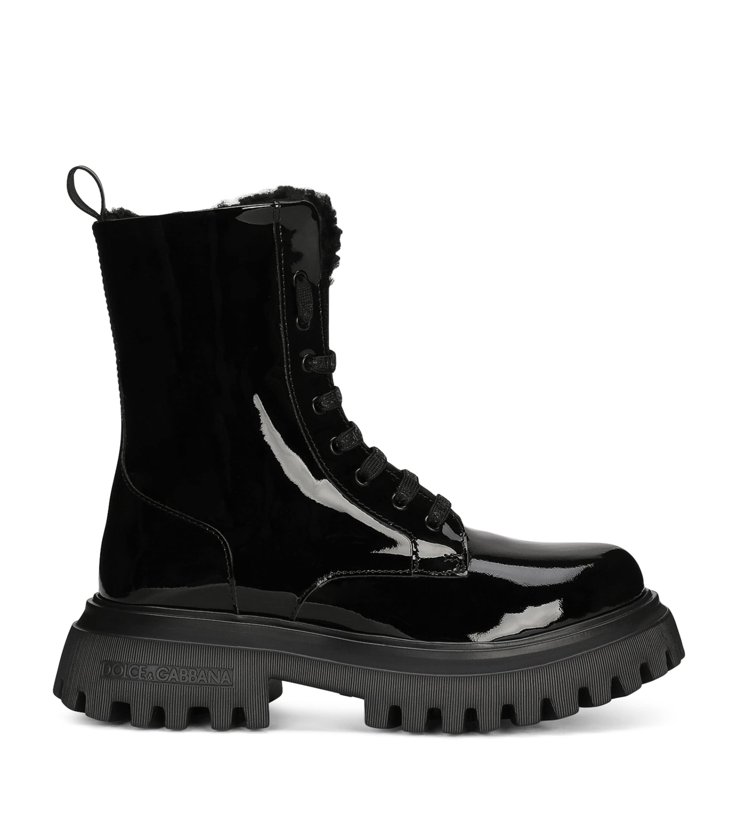 Dolce & Gabbana Kids Leather Lace-up Boots
