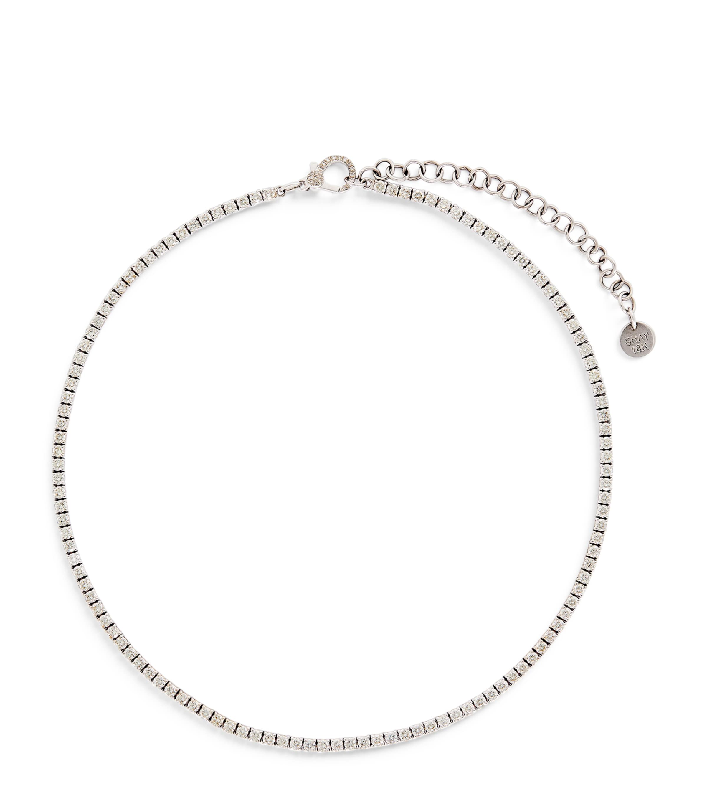 Shay White Gold And Diamond Threads Tennis Choker In White