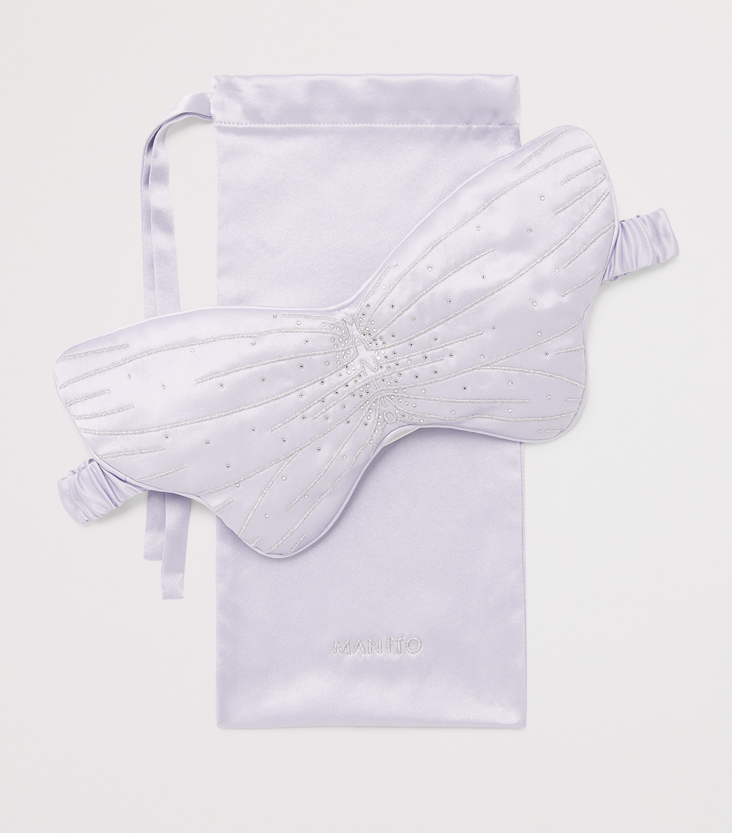 MANITO Womens Mulberry Silk Butterfly Eye Mask Orchid Petal Image 3