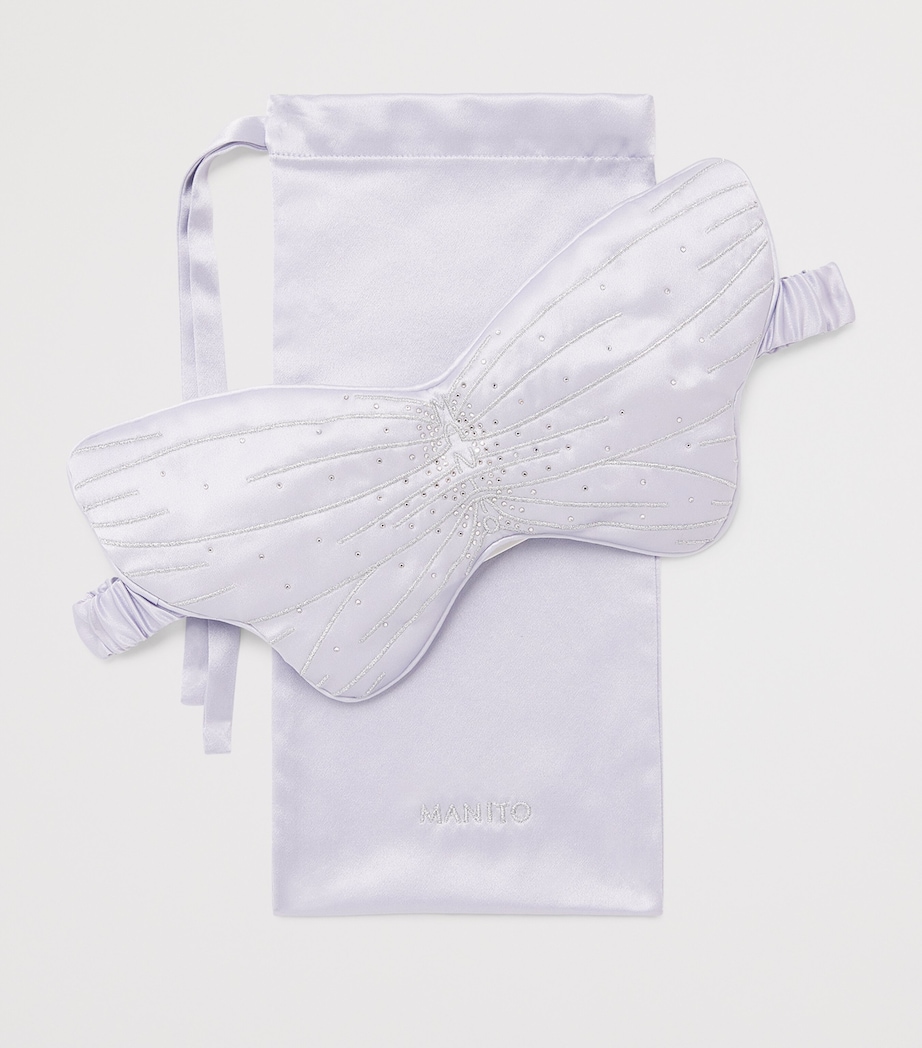 MANITO Womens Mulberry Silk Butterfly Eye Mask Orchid Petal Image 3