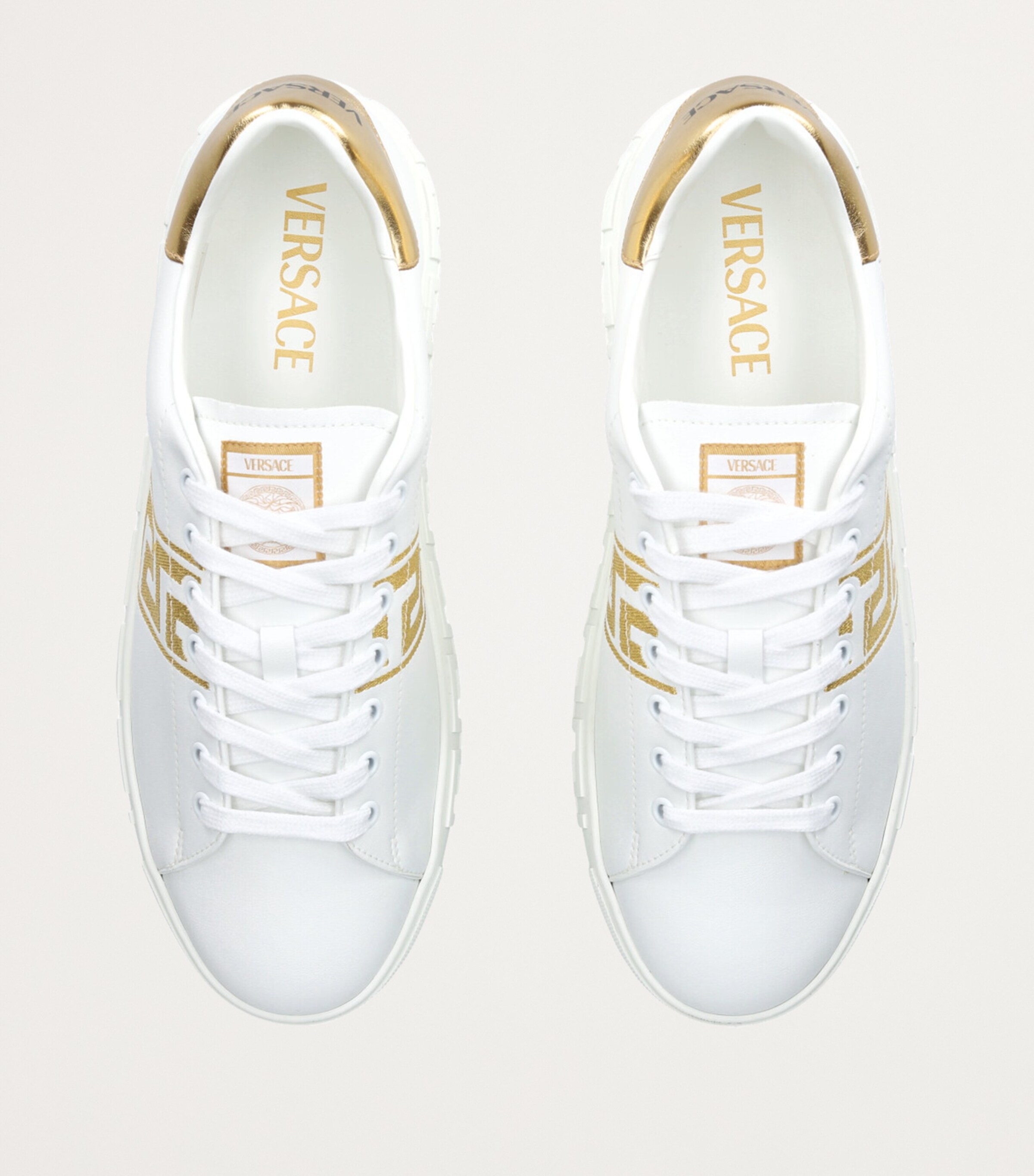 Leather Greca Sneakers WHITE/OTH Image 4