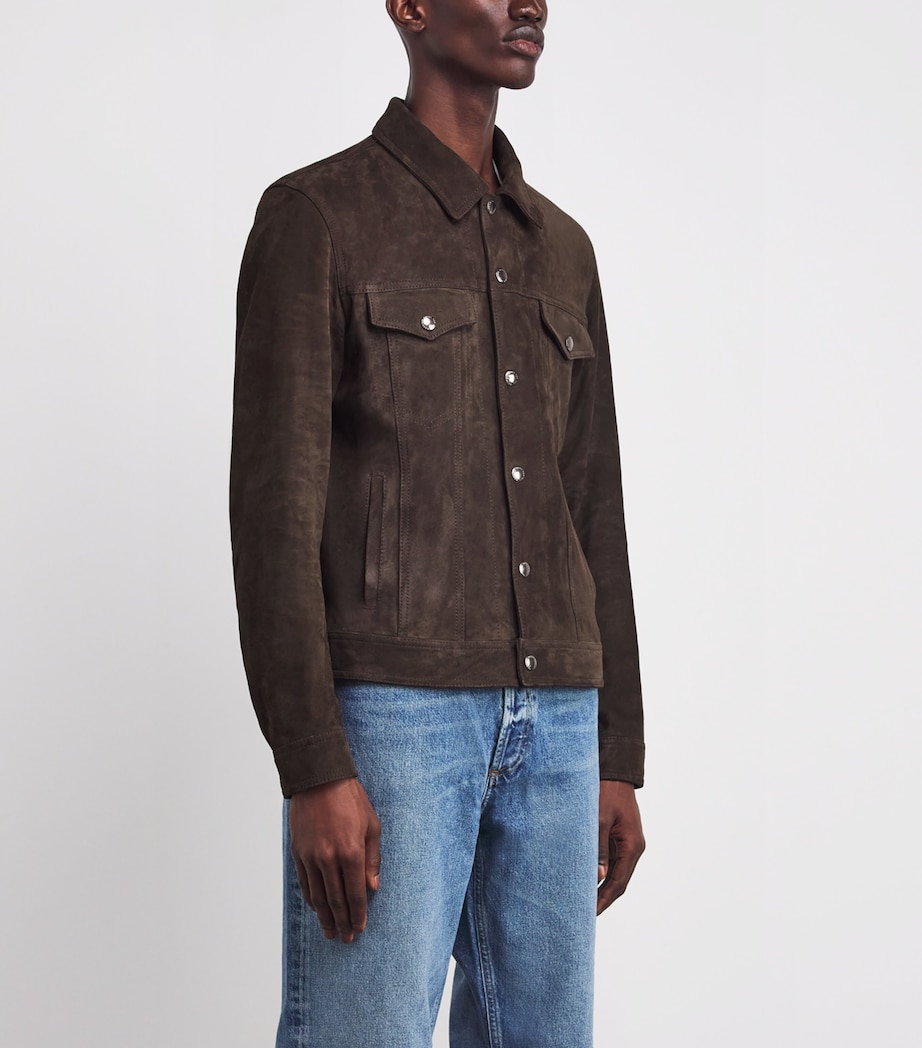 Suede Trucker Jacket 1VP - COFFEE BEAN Image 3