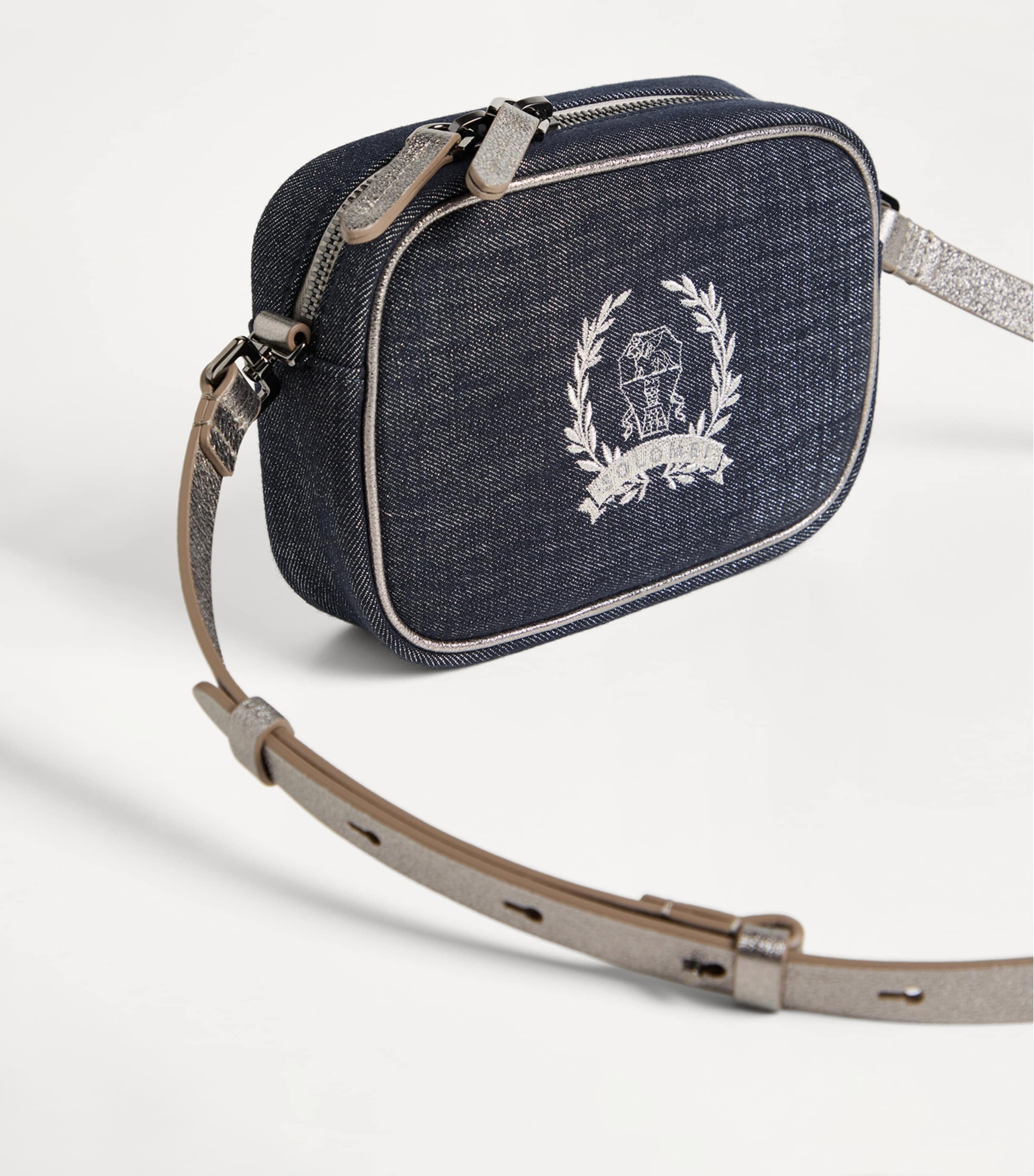 Denim Sparkly Embroidered Bag C001 Image 5