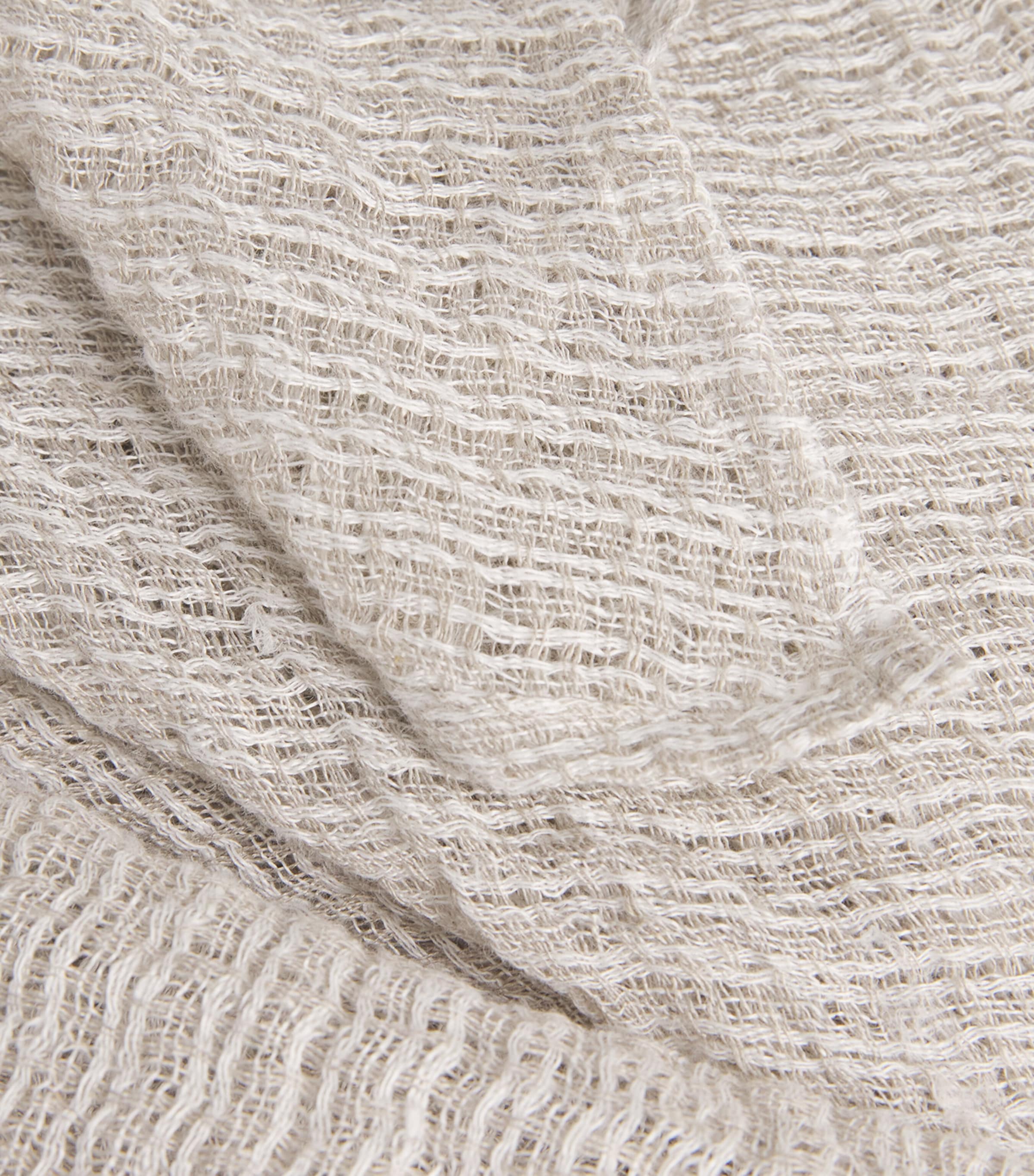 Eskandar Womens Linen Wide-Knit Shawl Cardigan Natural Image 6