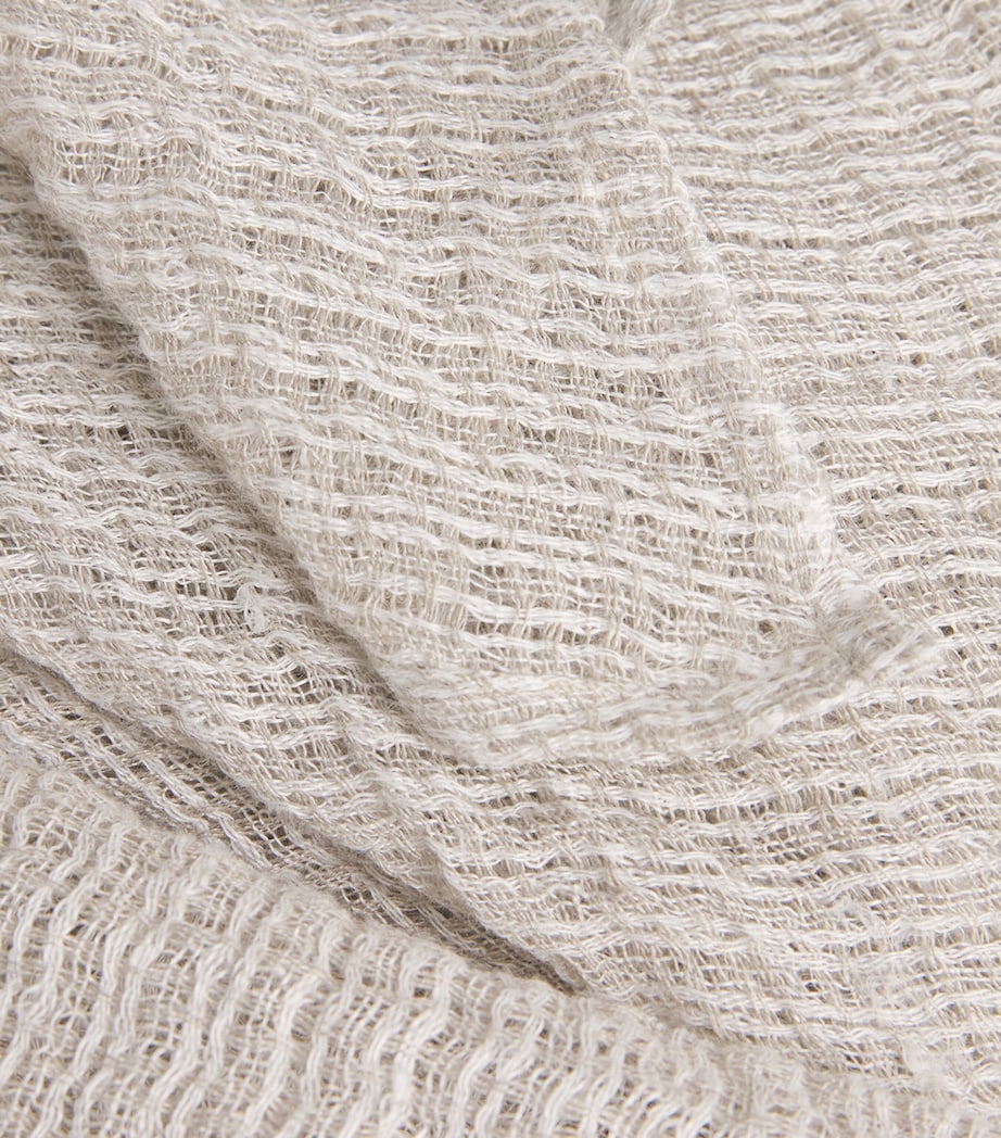 Eskandar Womens Linen Wide-Knit Shawl Cardigan Natural Image 6