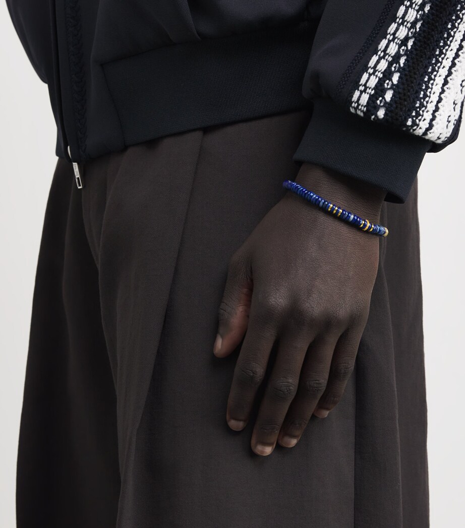Tateossian Gold-Plated Sterling Silver and Lapis Classic Discs Bracelet Blue Image 5