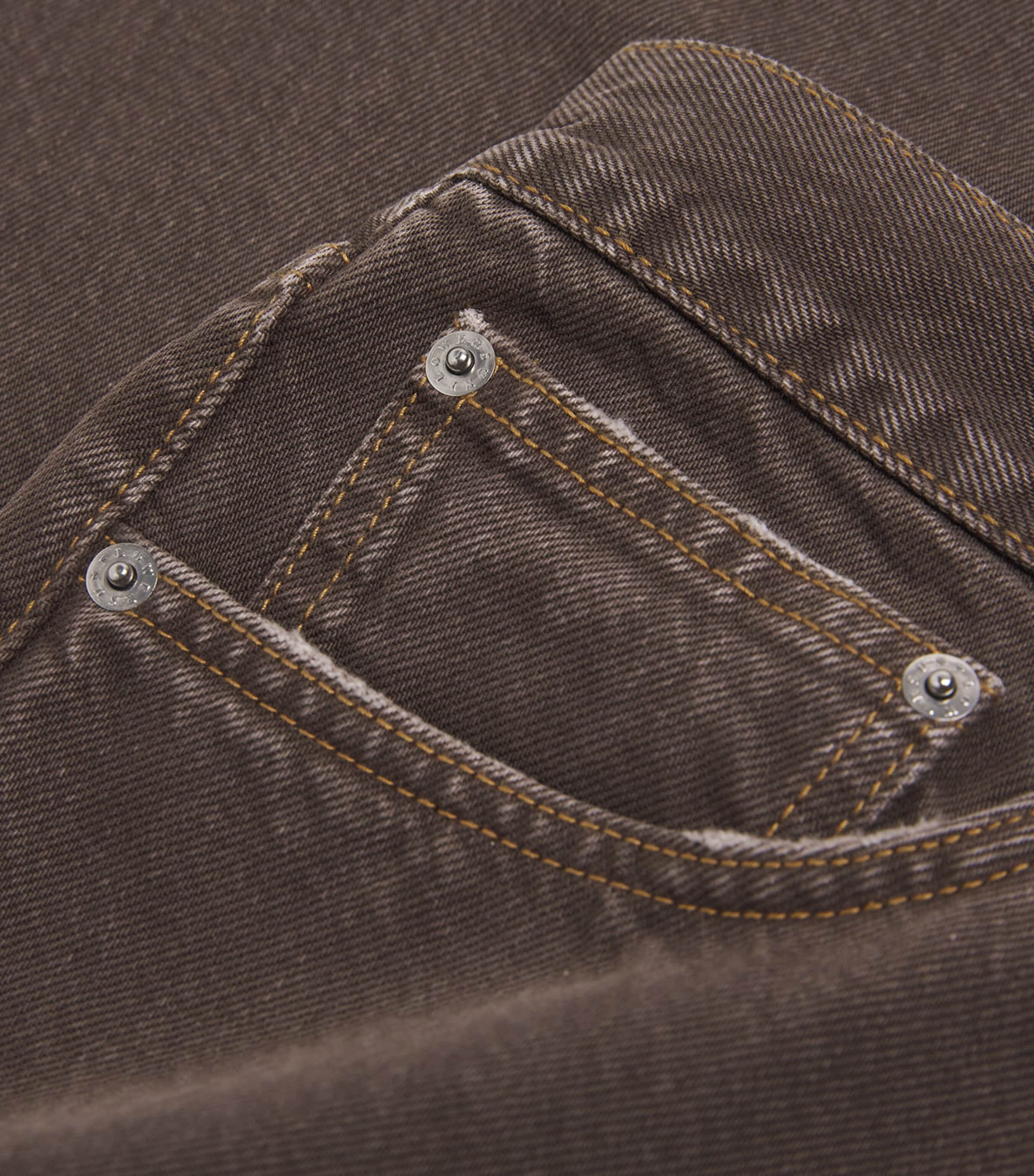 Sunflower Mens Garment-Dyed Loose Jeans Vintage Brown Image 5