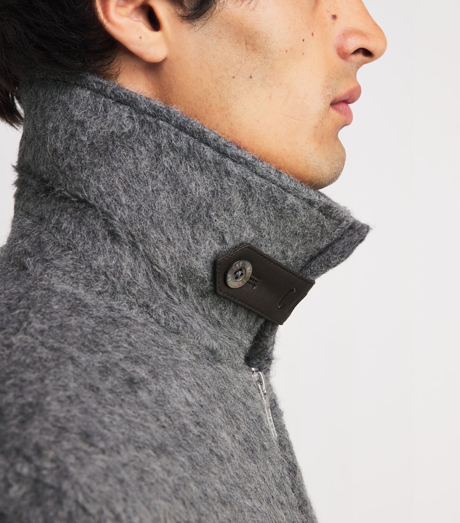 CHÉ Mens Wool-Blend Verbier Bomber Jacket Stone Grey Image 3