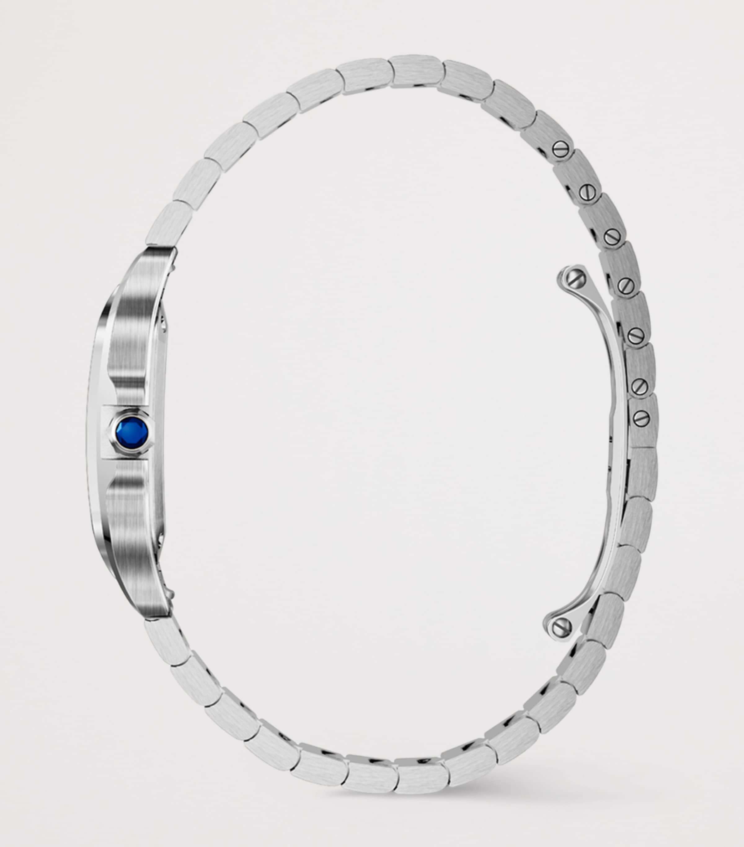 Small Steel Santos de Cartier Watch 34.5mm DARK BLUE Image 5