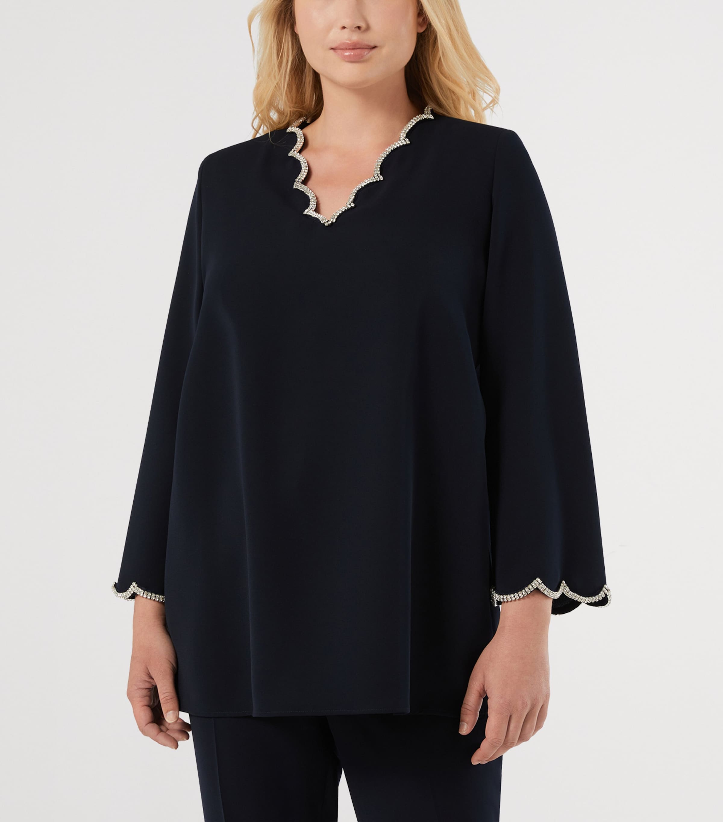 Marina Rinaldi Womens Embellished Blouse Midnightblue Image 2