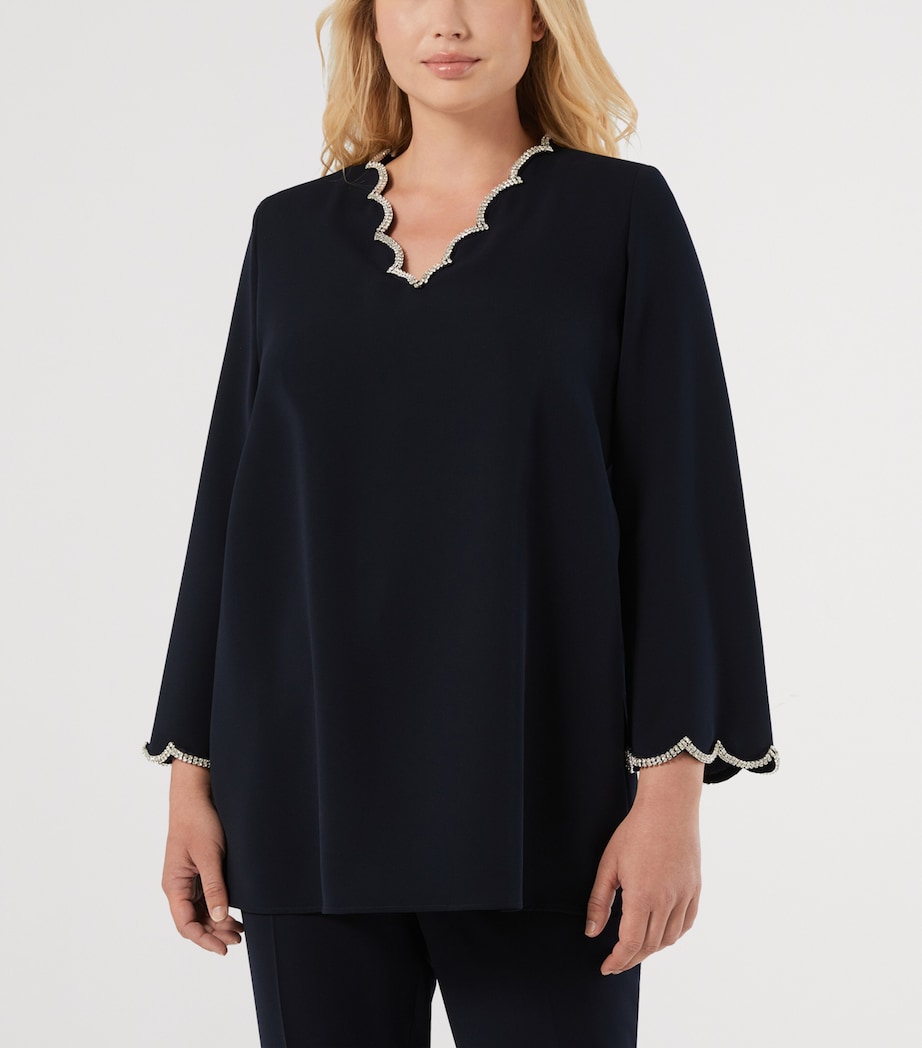 Marina Rinaldi Womens Embellished Blouse Midnightblue Image 2
