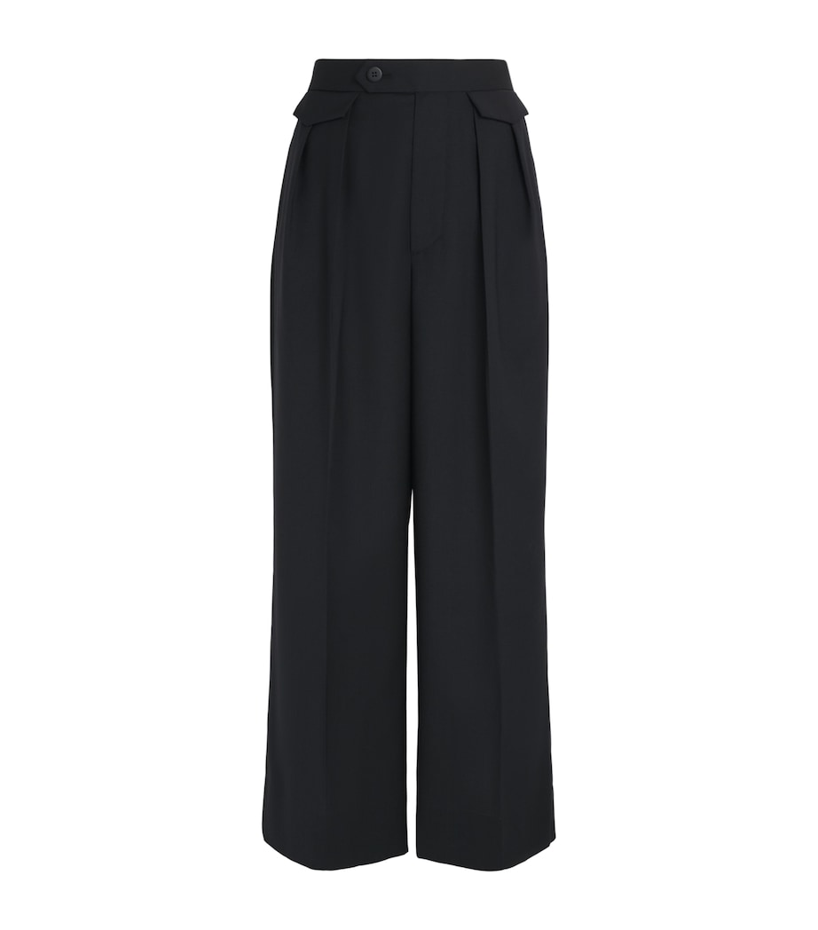 Issey Miyake Womens Wool-Blend Honest Ensemble Trousers Black Image 1