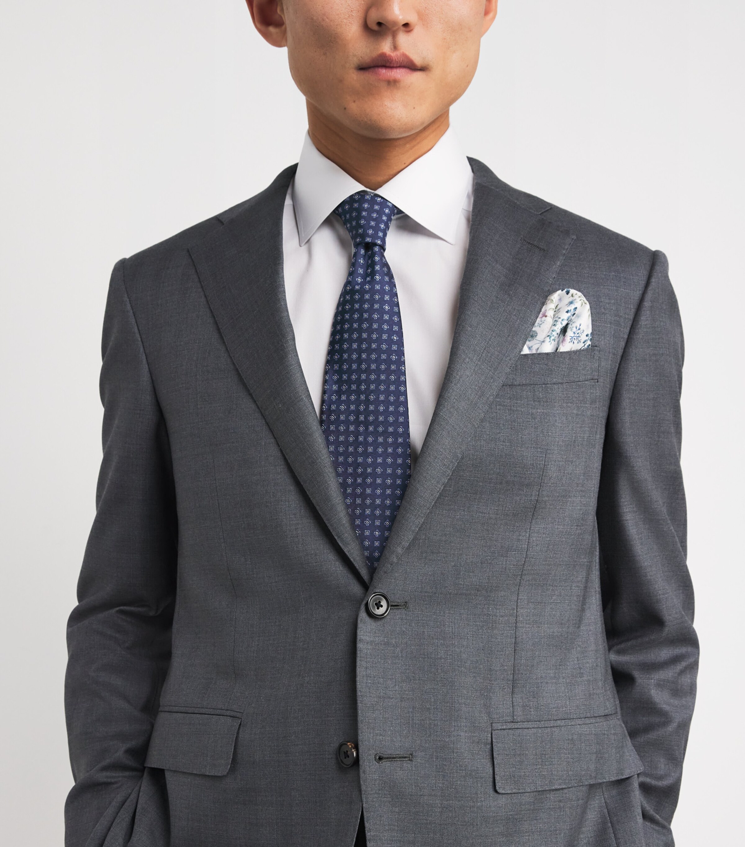 Silk Micro Madras Pattern Tie 005 BLUE Image 2