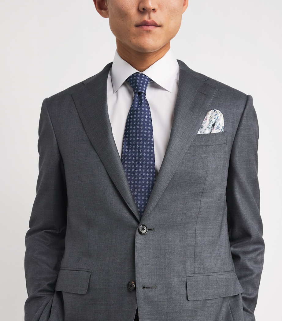 Silk Micro Madras Pattern Tie 005 BLUE Image 2