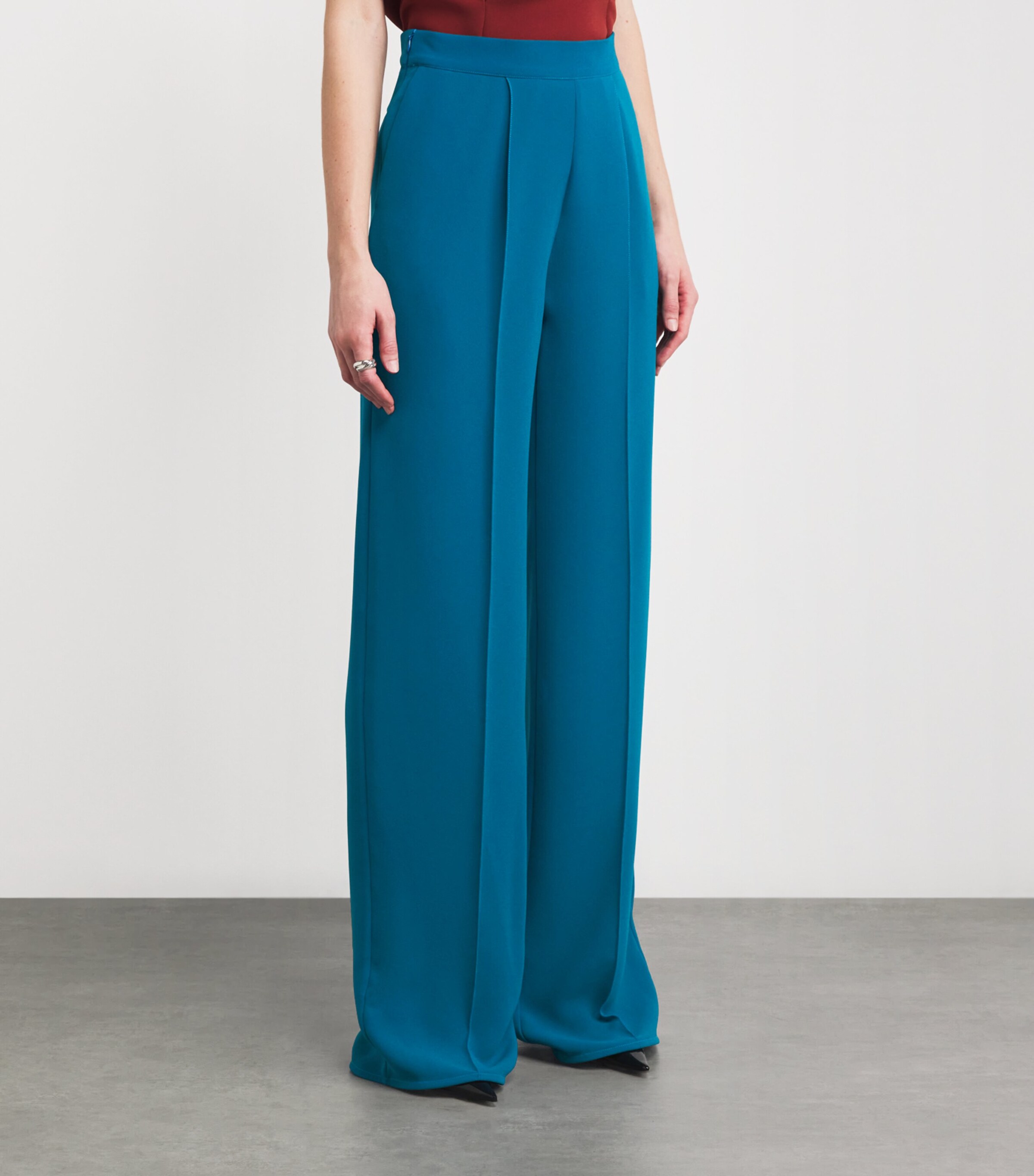 Pleated Lowell High-Rise Trousers LAGUNA BLUE Image 3