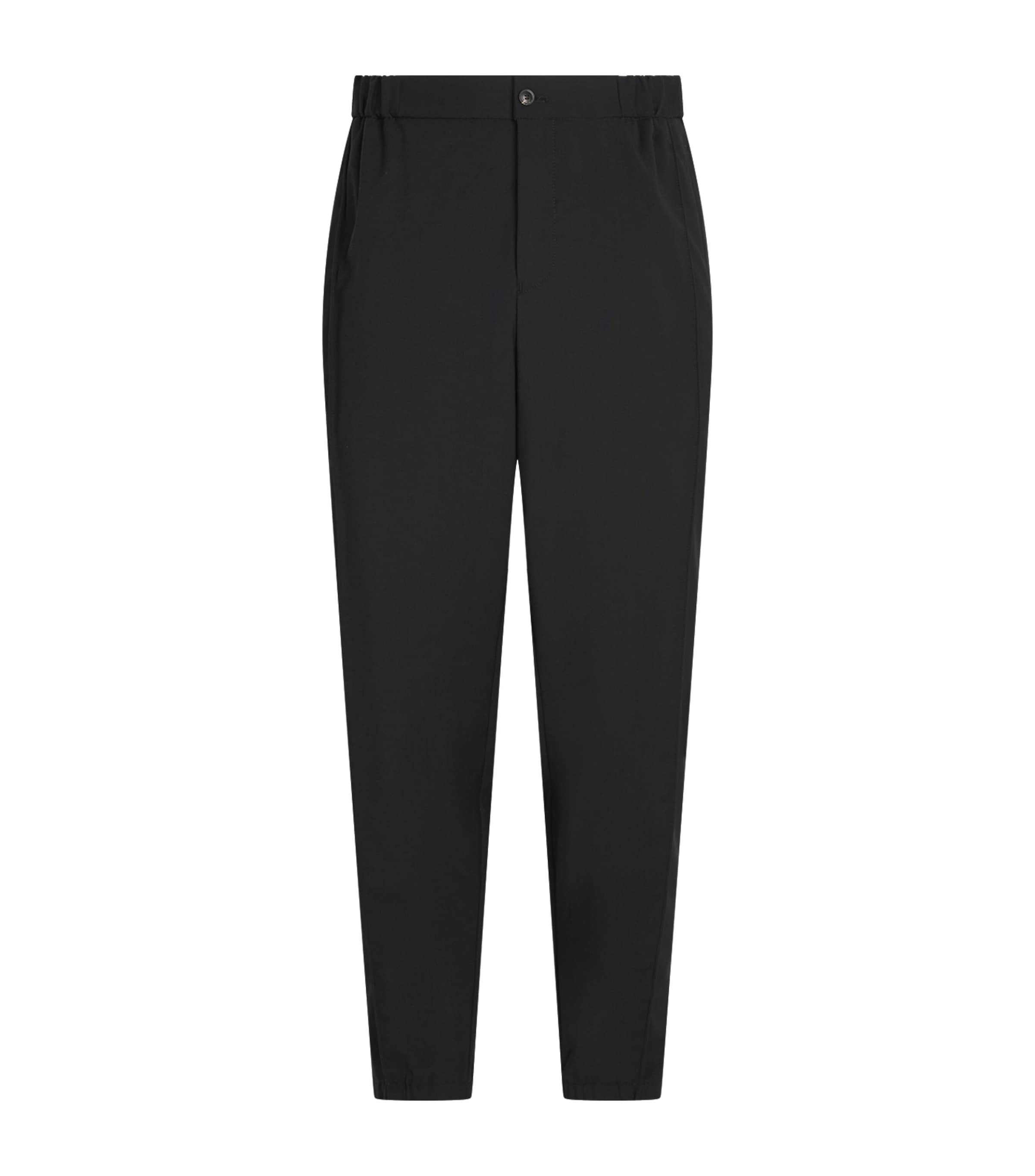 Emporio Armani Black Virgin Wool Cuffed Trousers | Harrods US