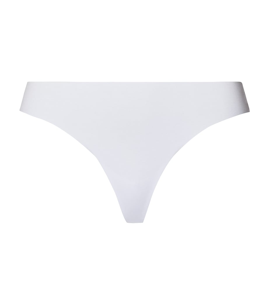 Invisible Cotton Thong WHITE Image 1