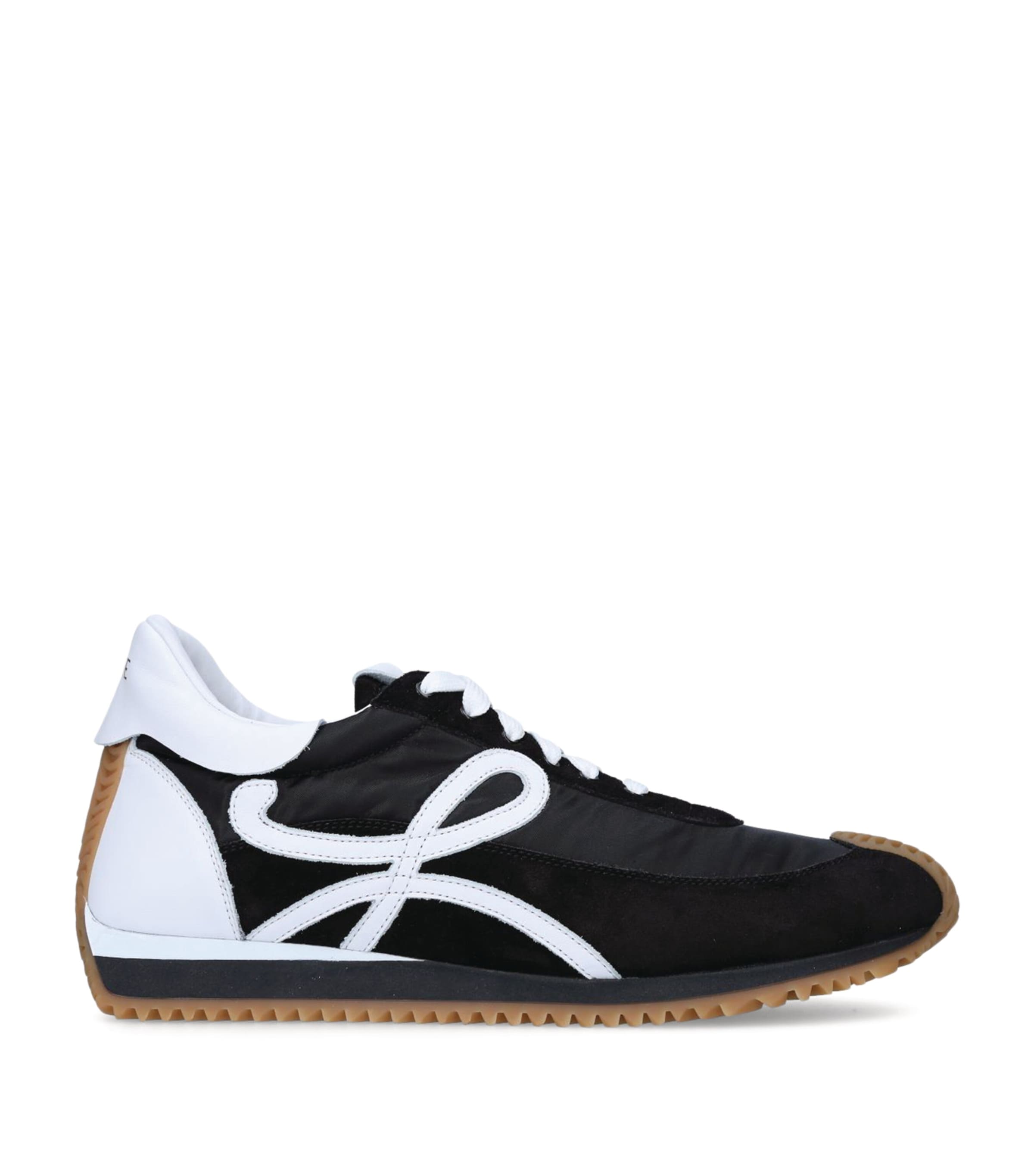 Loewe Suede-panel Flow Runner Sneakers In Black