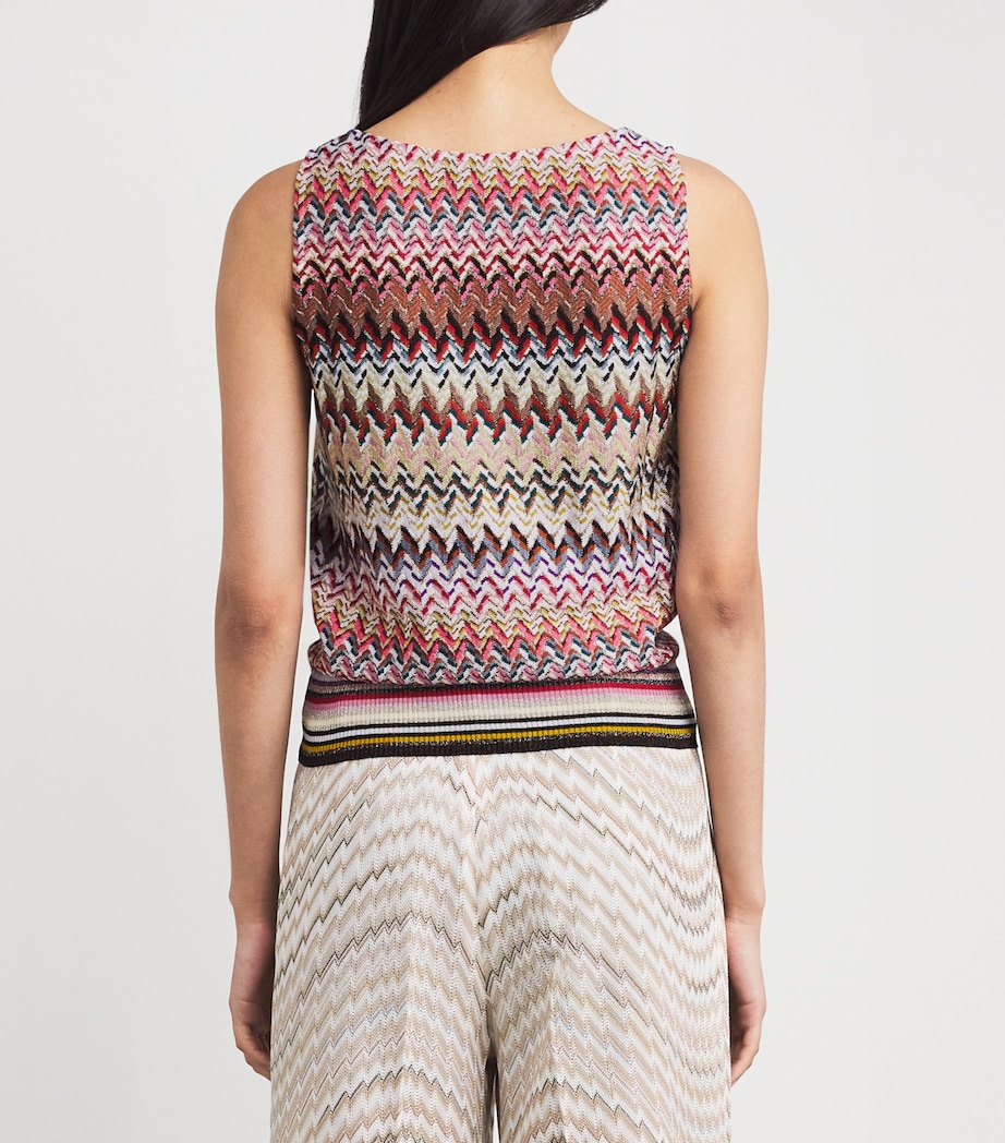 Zigzag Ribbed-Hem Tank Top SM9QY MULTICOLOR Image 4