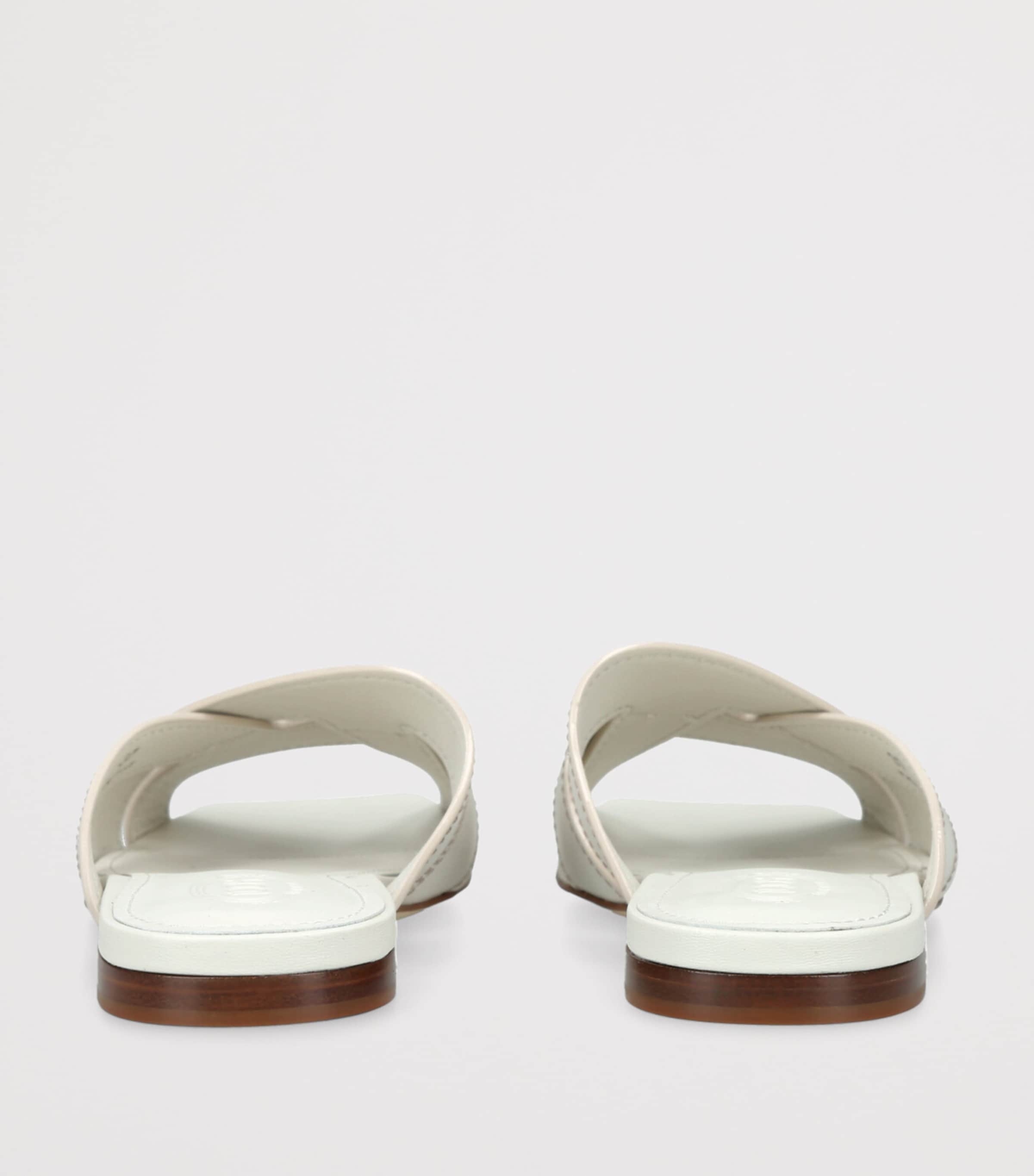 Leather T-Strap Sandals WHITE Image 2