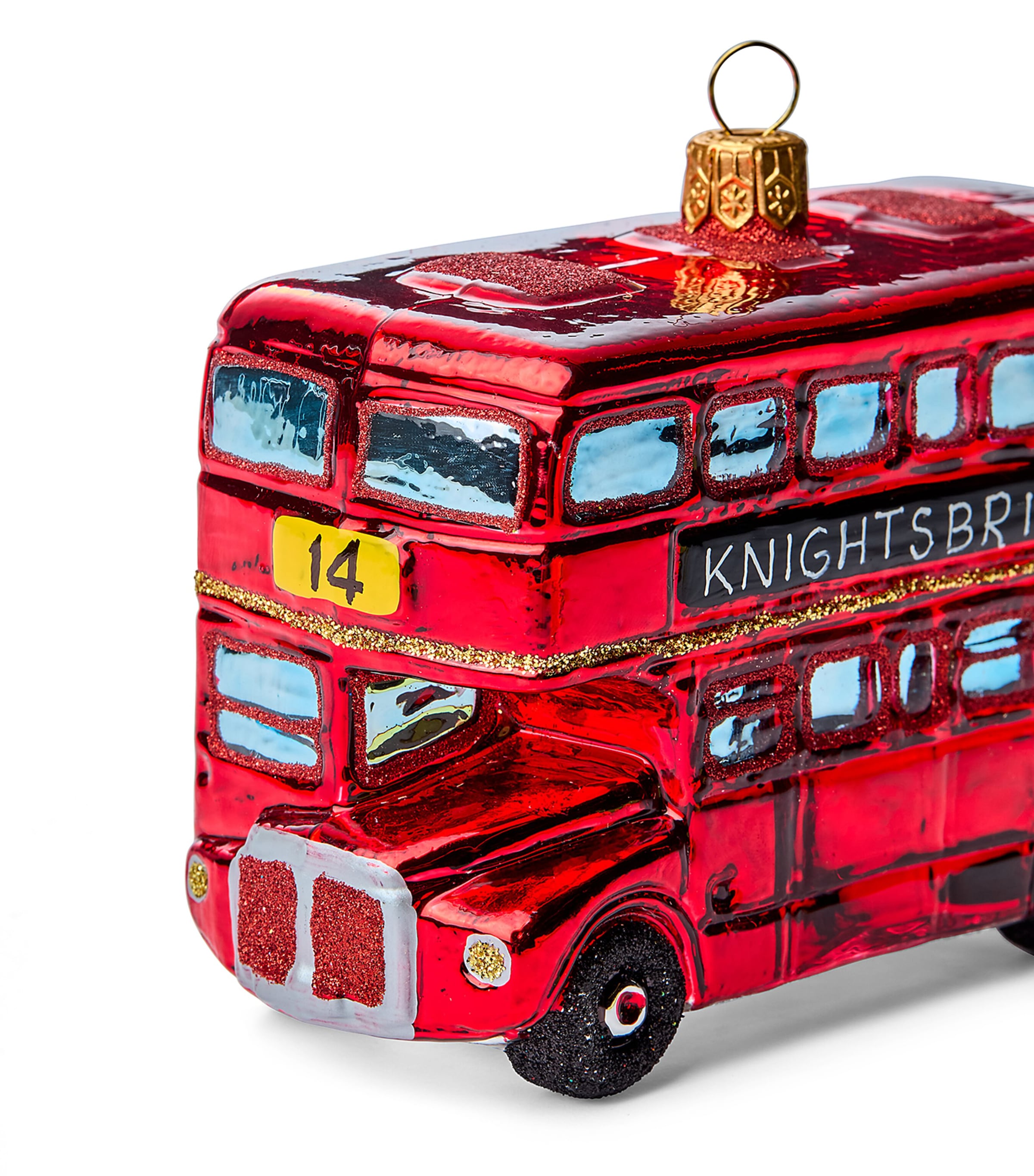 Glass London Bus Tree Decoration MULTI Image 2