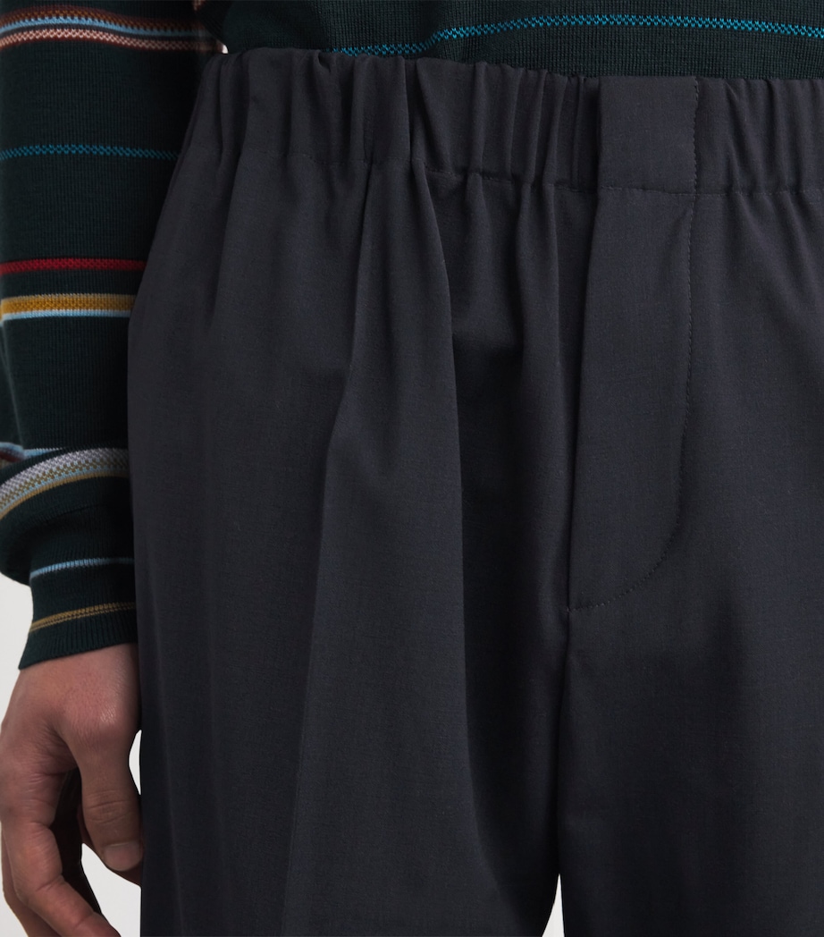 Wide-Leg Trousers NAVY BLUE Image 6