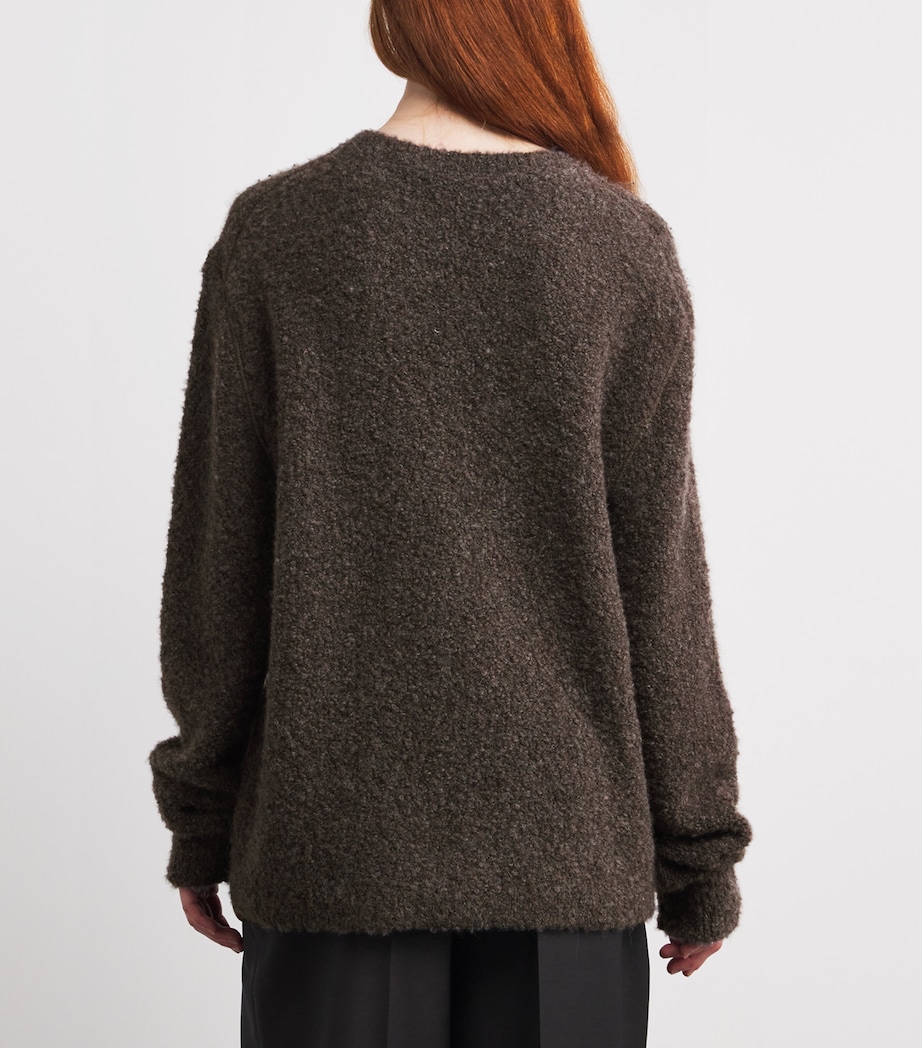 Leorina Cashmere-Alpaca-Silk Bouclé Sweater TAUPE Image 4