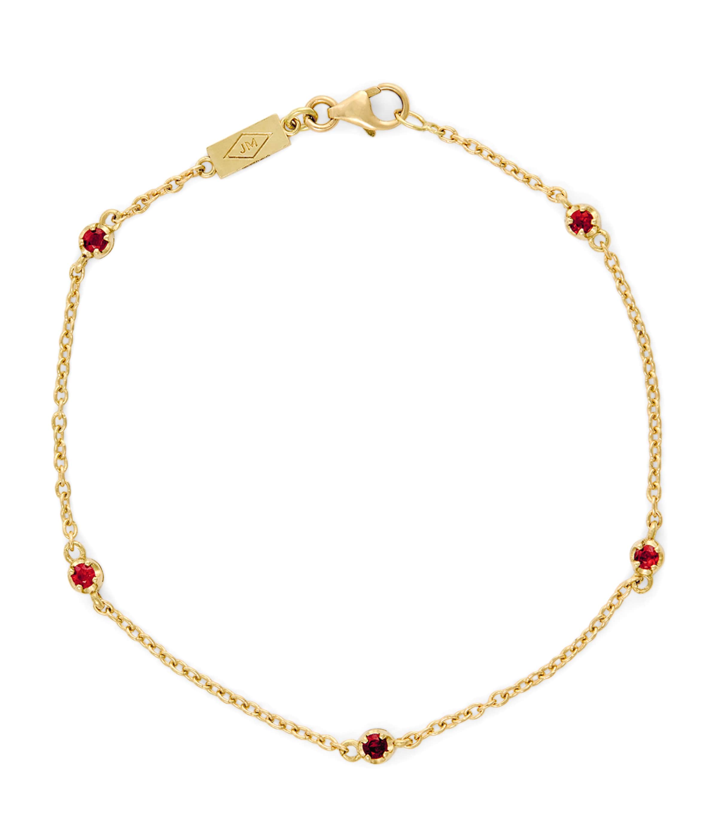 Jennifer Meyer Yellow Gold and Ruby Edith Bracelet | Fine Jewellery | Fine Bracelets | Chain Bracelets | Designers | Jennifer Meyer