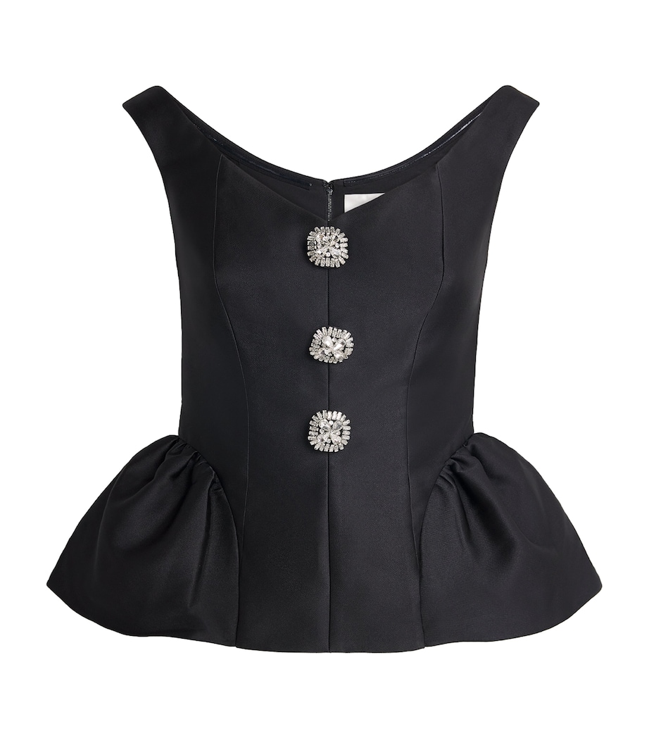 Taffeta Peplum Top BLACK Image 1