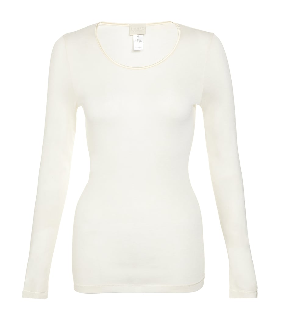 Pure Silk Long Sleeve Top IVORY Image 1