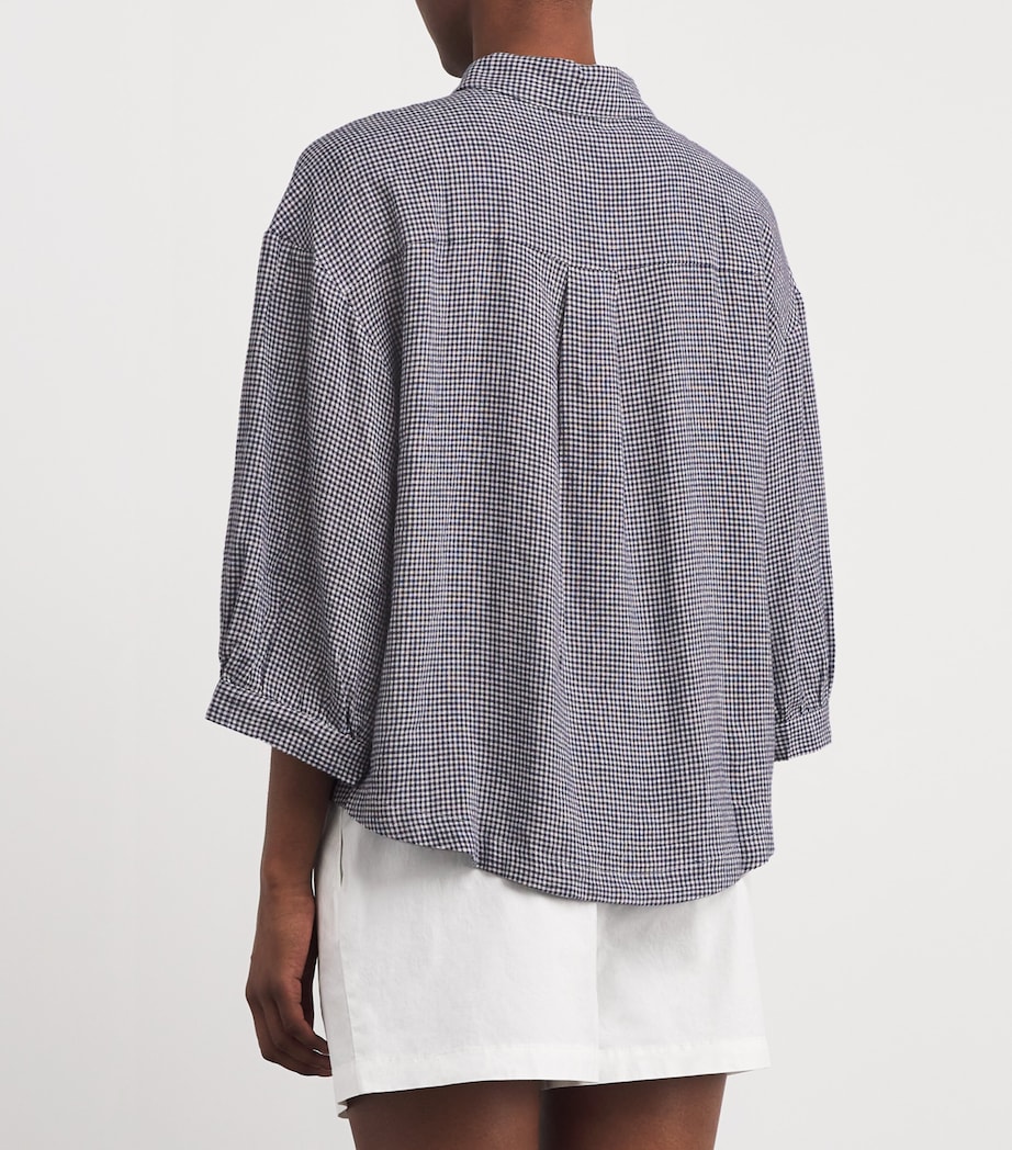 Linen-Blend Gingham Shirt GW/NA GINGHAM WHTE/N Image 4