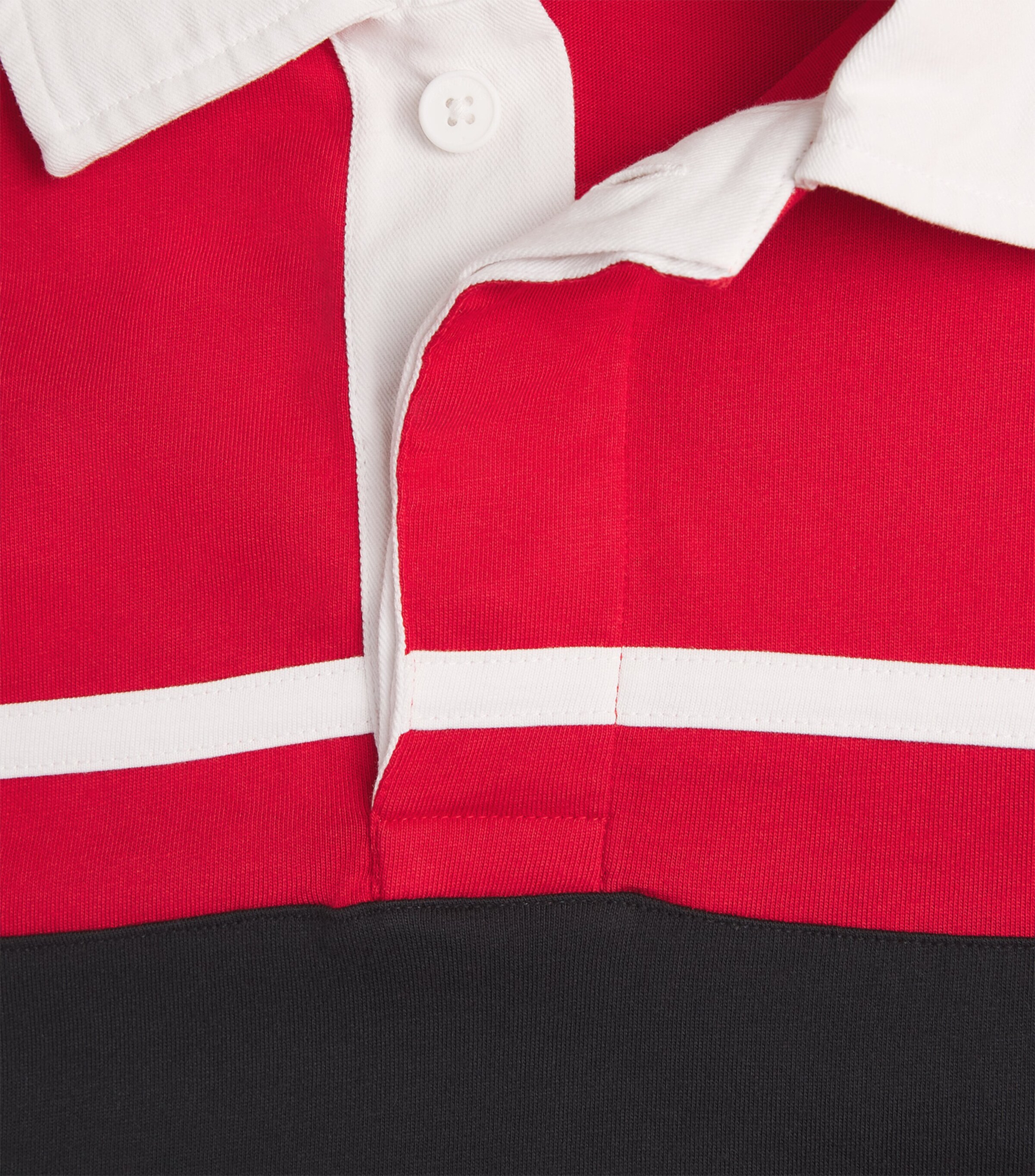Rag & Bone Mens Cotton Stripe Polo Rugby Shirt Redmt Image 6