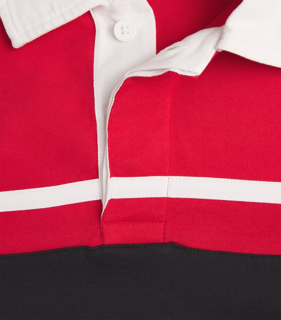 Rag & Bone Mens Cotton Stripe Polo Rugby Shirt Redmt Image 6