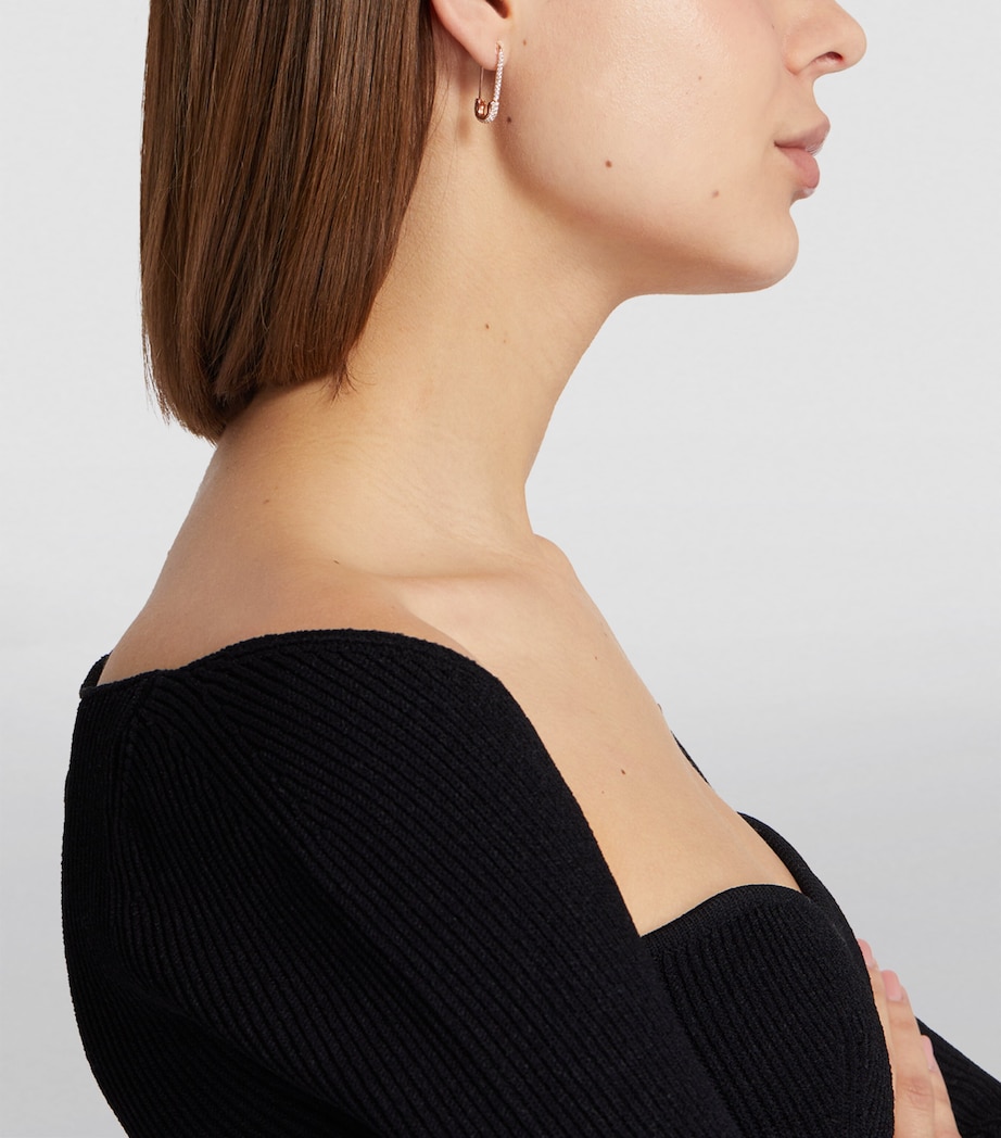 Anita Ko Rose Gold and Diamond Safety Pin Single Right Earring Rose Gold Image 5