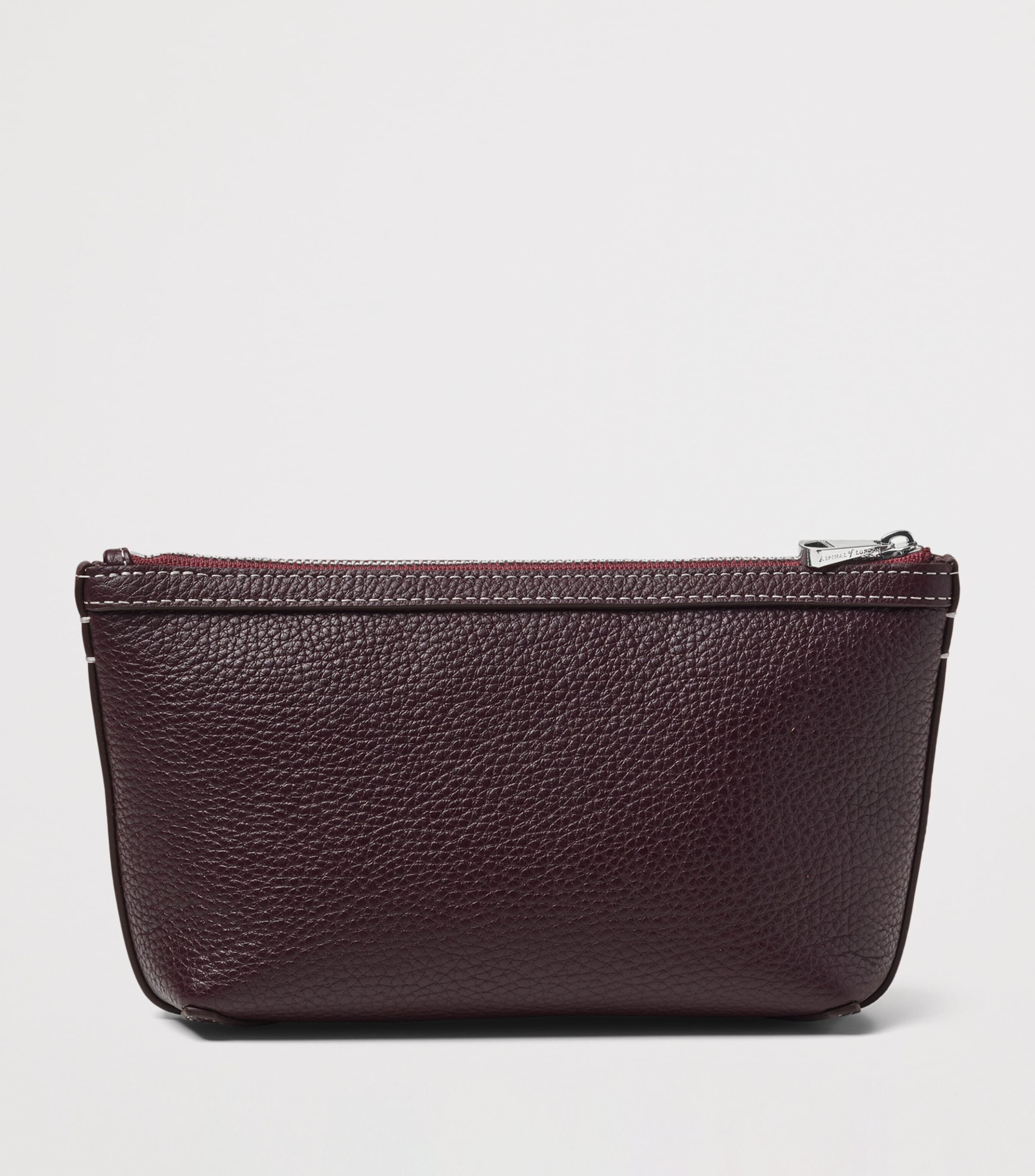 Aspinal Of London Leather Hudson Cosmetics Bag Wine Image 2