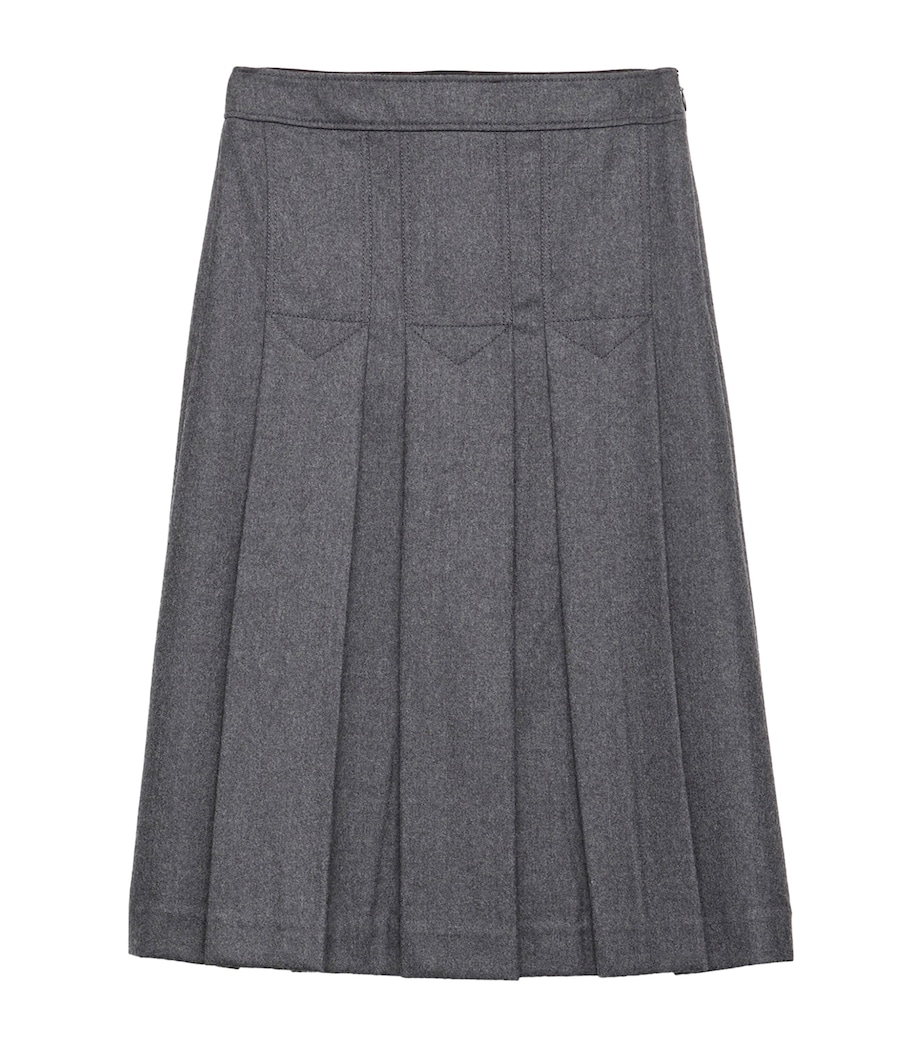 Wool Pleated Midi Skirt F0480 Image 1