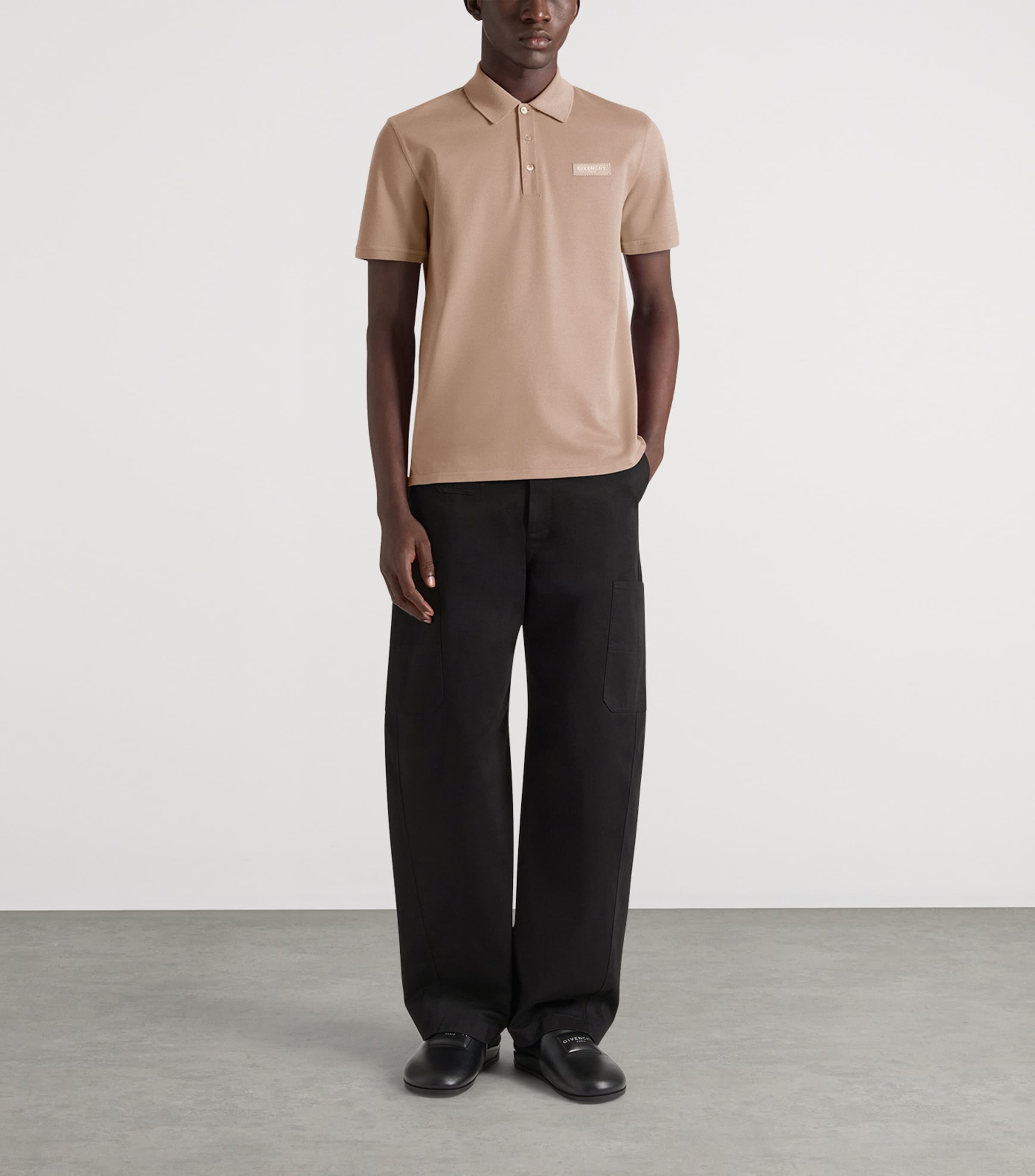 Cotton Logo Polo Shirt BEIGE Image 2