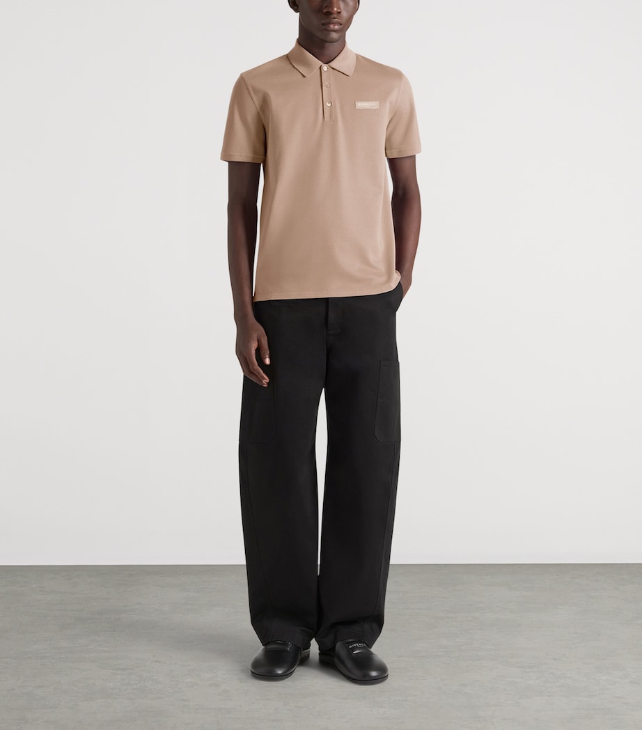 Cotton Logo Polo Shirt BEIGE Image 2