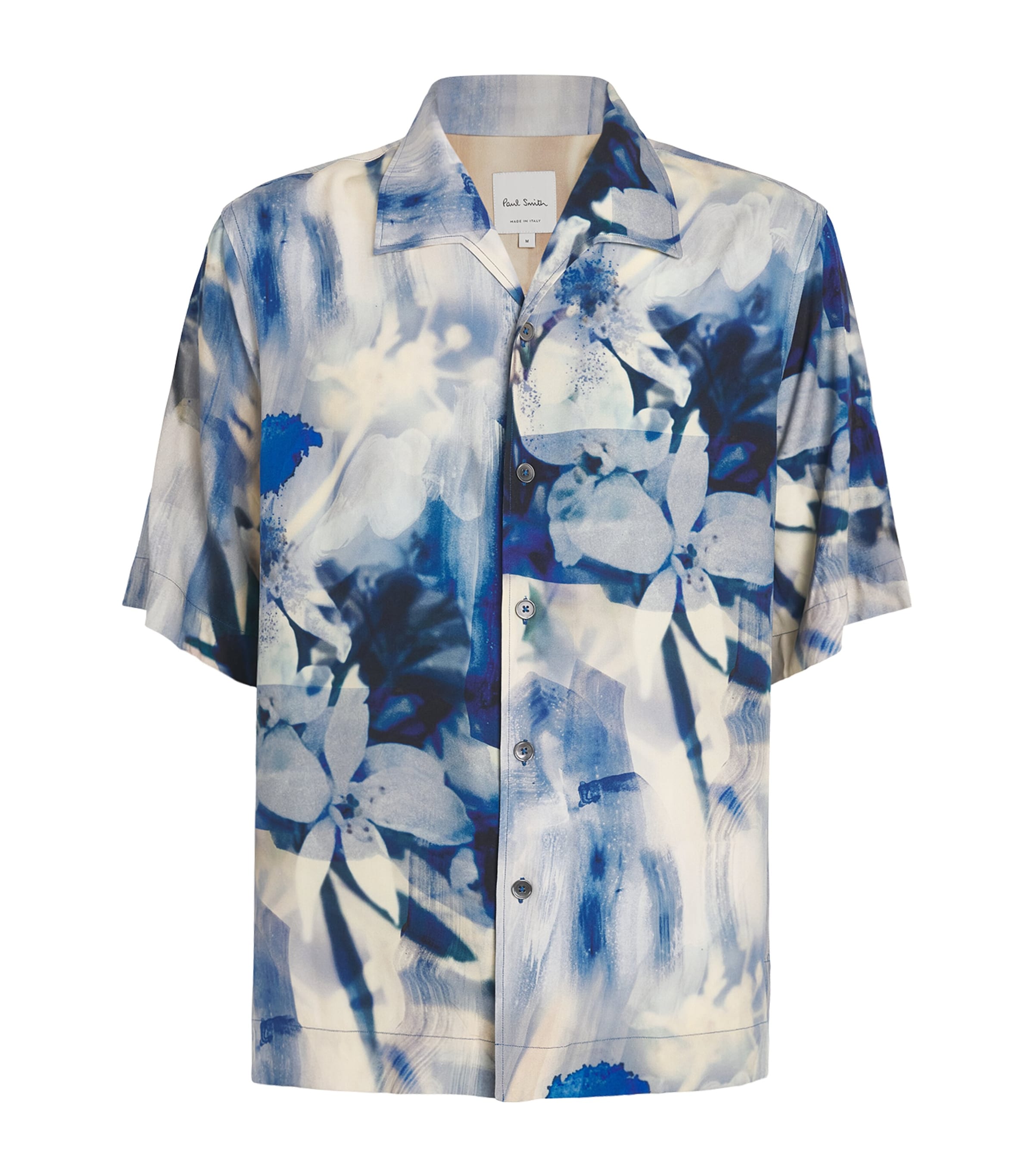 Shop Paul Smith Painted Photograph Print Shirt In Blue