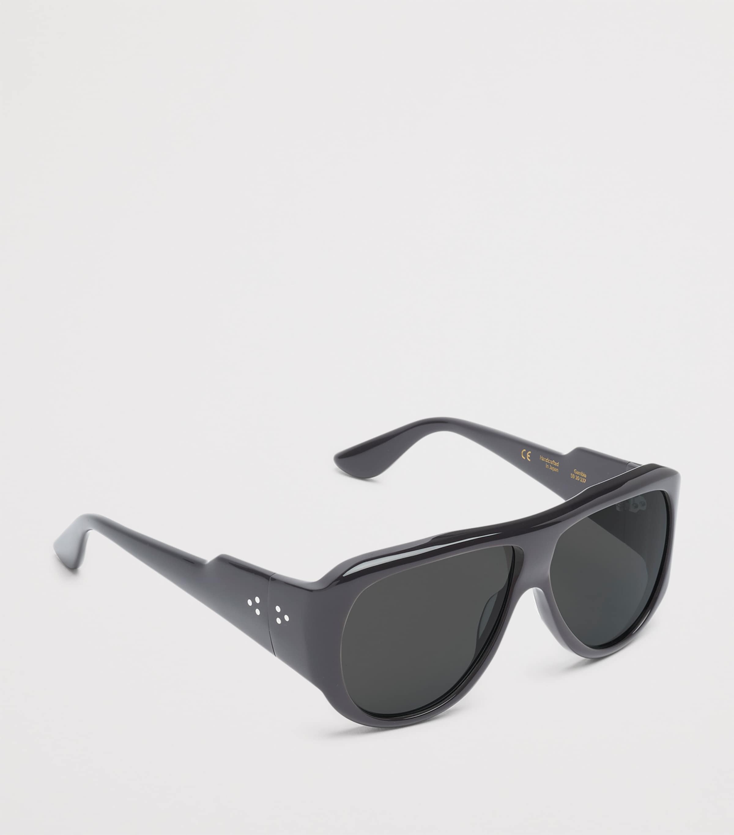 Acetate Gambia Sunglasses BLACK/BLACK LENS Image 2