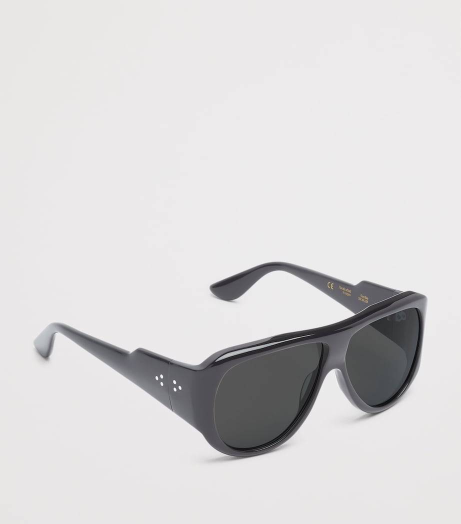 Acetate Gambia Sunglasses BLACK/BLACK LENS Image 2