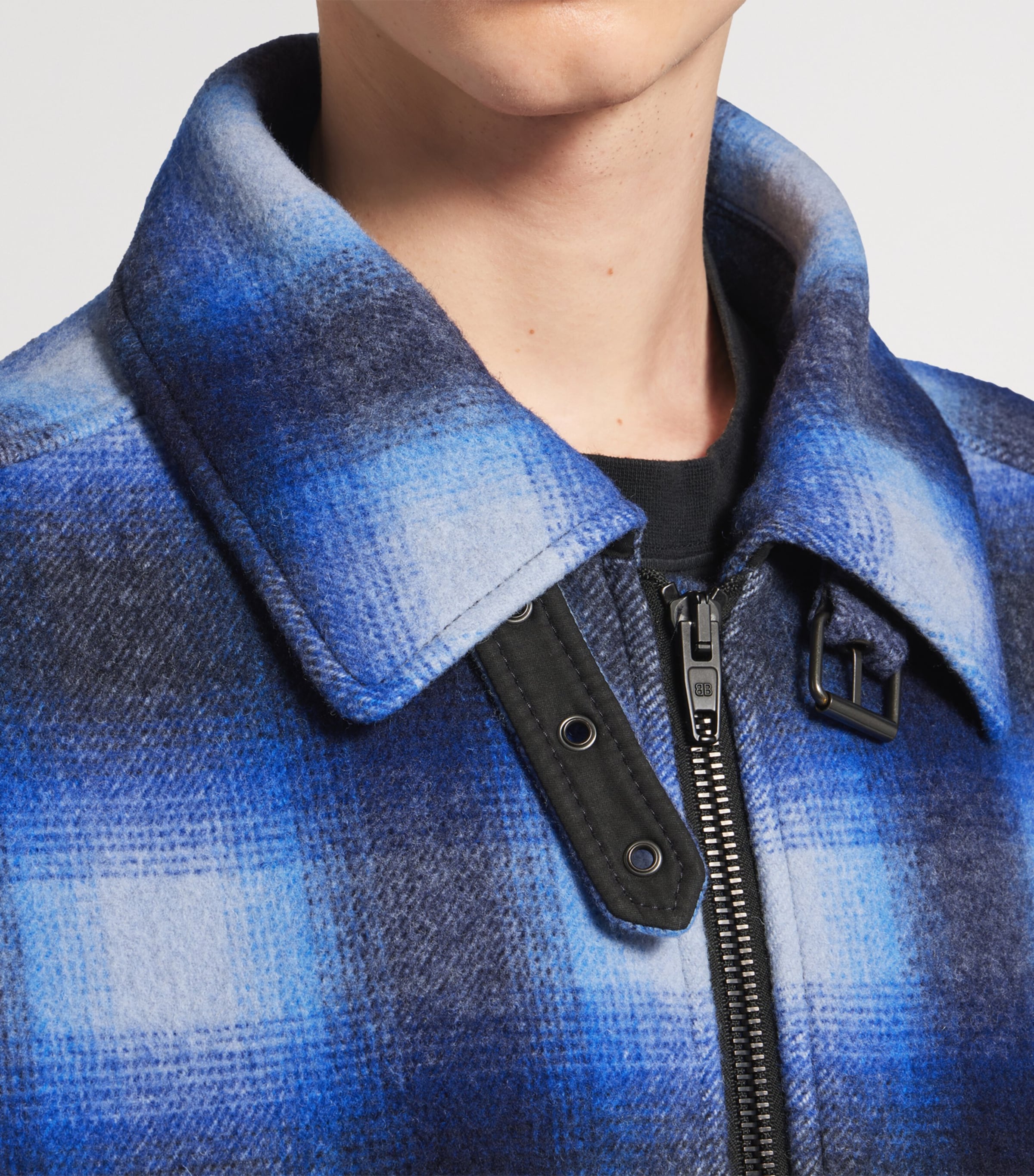 Balenciaga Mens Wool Checked Jacket Image 6