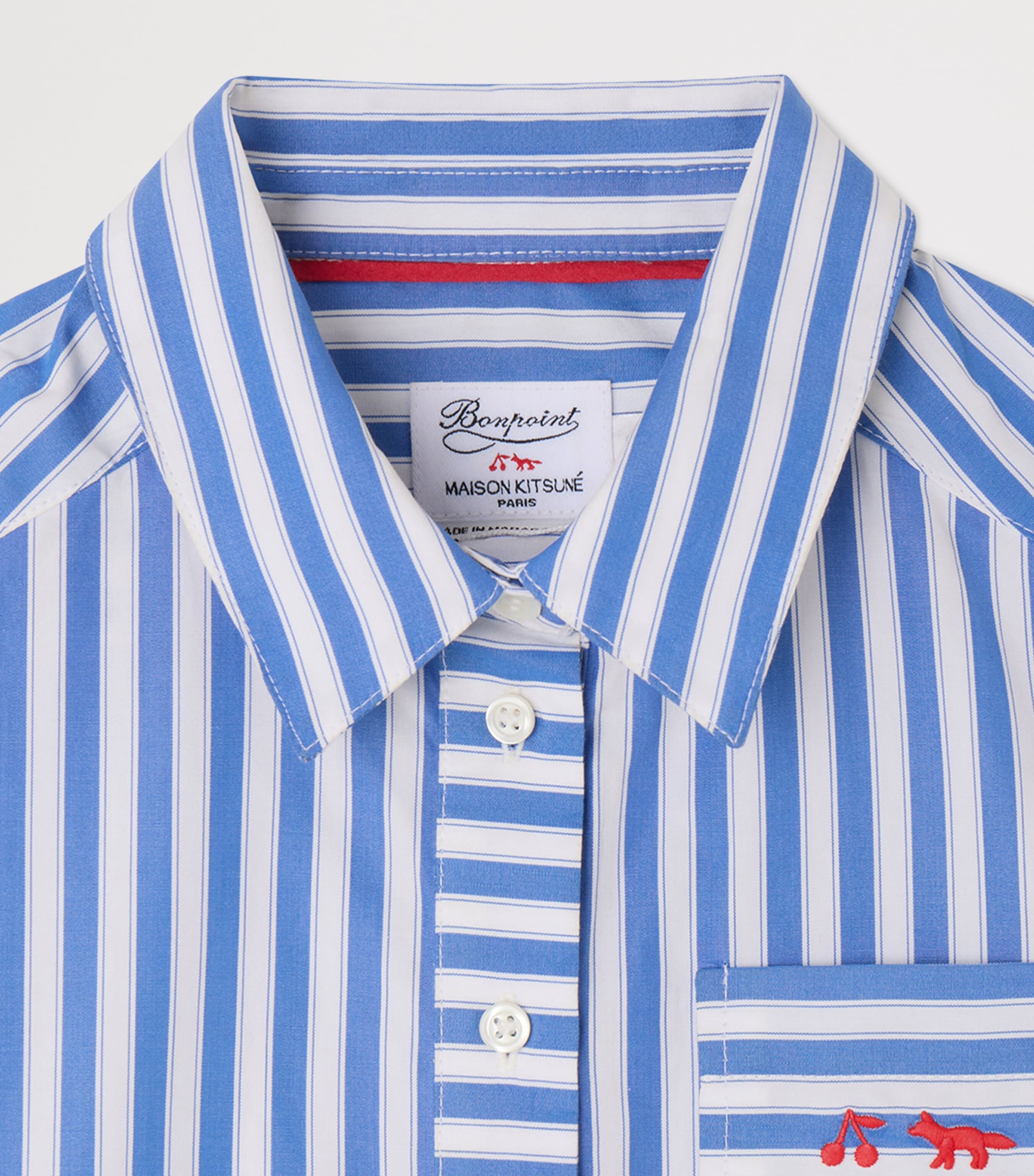 Bonpoint x Maison Kitsuné Stripe Shirt Dress (4-14 Years) Ra Bleu De Prusse Image 3