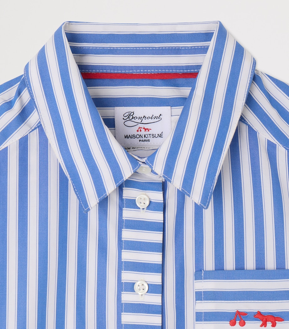 Bonpoint x Maison Kitsuné Stripe Shirt Dress (4-14 Years) Ra Bleu De Prusse Image 3
