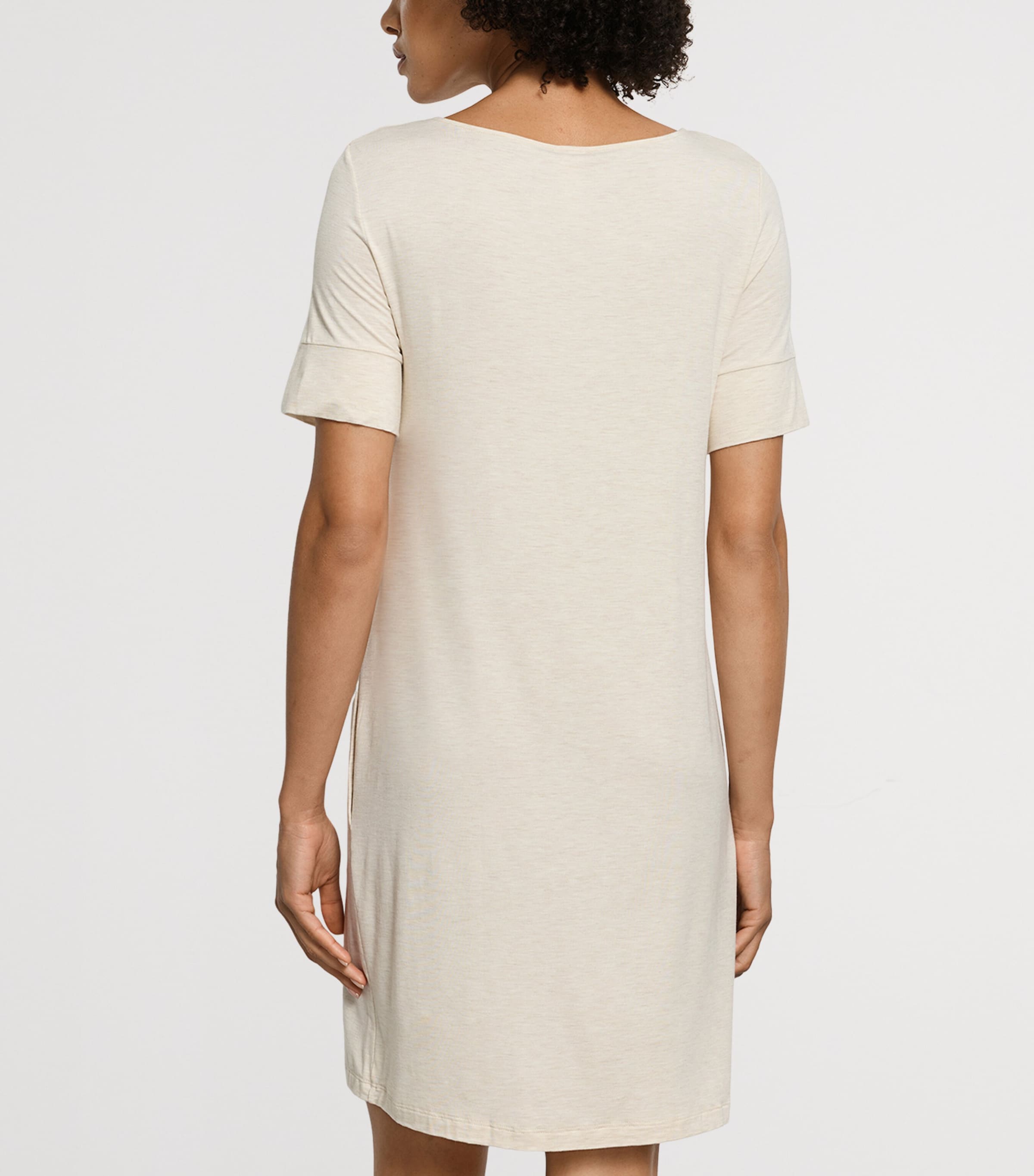 Hanro Womens Natural Elegance Nightdress Summer Sand Melange Image 3